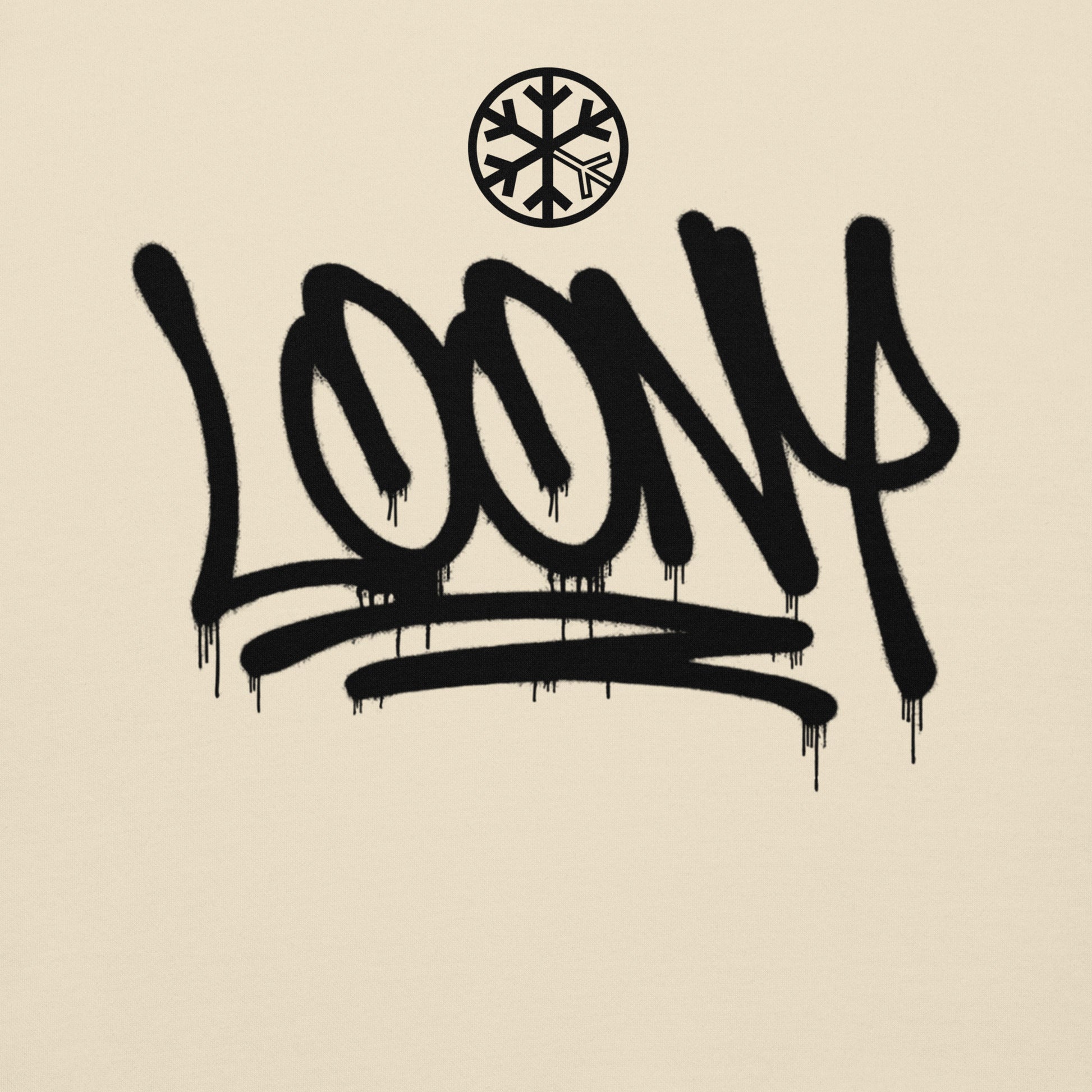 Beige-Loony Graffiti Tag Sweatshirt from B.Different Clothing, graphic, graffiti-inspired streetwear
