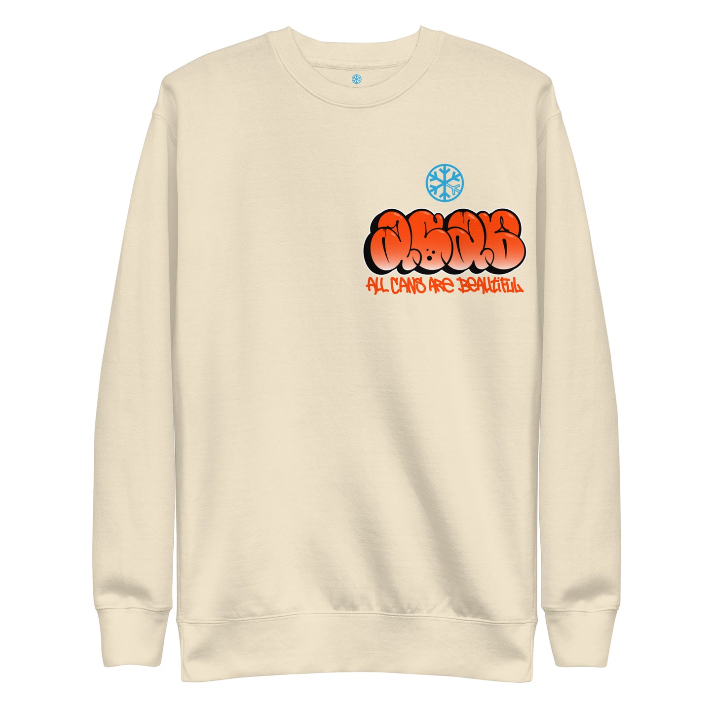 Beige-ACAB Girl Graffiti Sweatshirt from B.Different Clothing, front view, graffiti-inspired streetwear