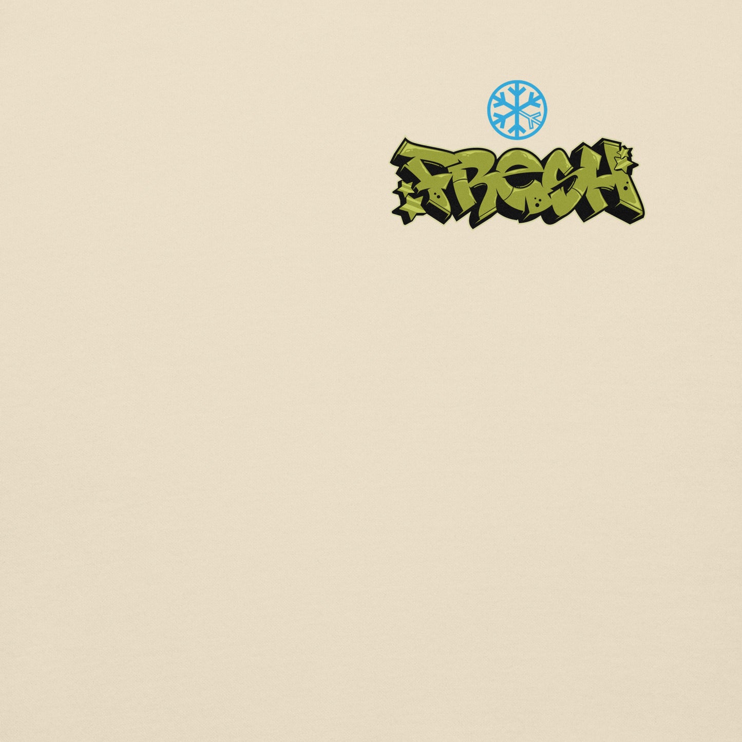 Beige-Fresh Graffiti Character Sweatshirt from B.Different Clothing, front graphic, graffiti-inspired streetwear