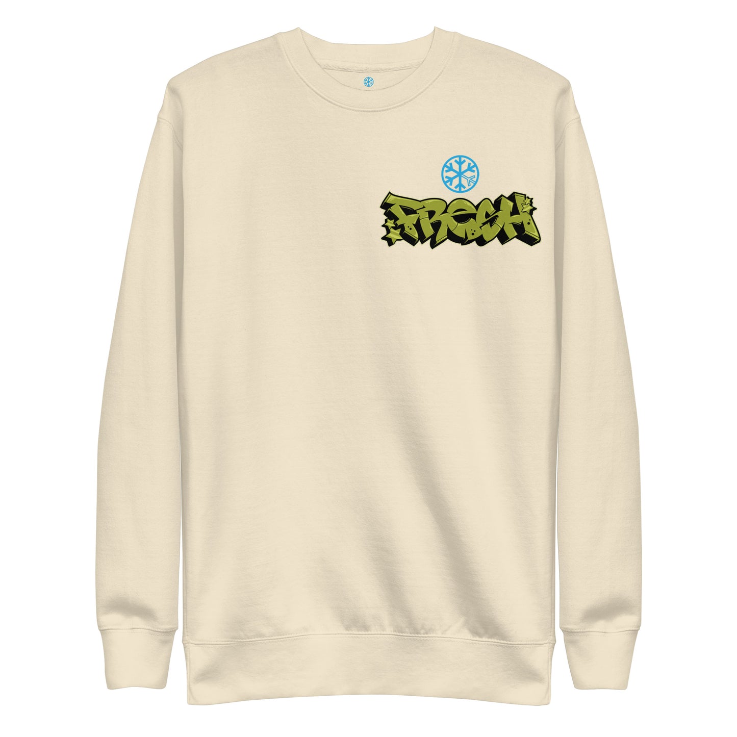 Beige-Fresh Graffiti Character Sweatshirt from B.Different Clothing, front view, graffiti-inspired streetwear