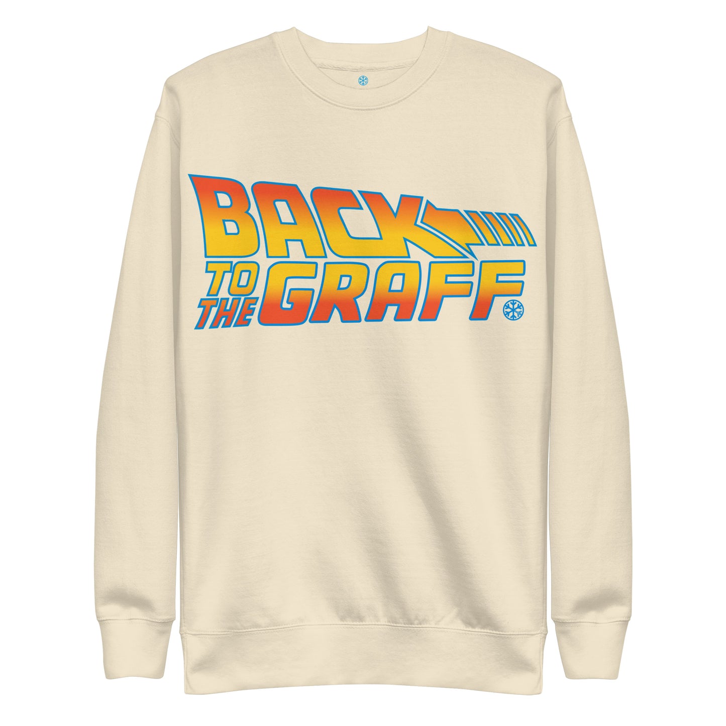 Beige-Back to the Graff Sweatshirt from B.Different Clothing, front view, graffiti-inspired streetwear