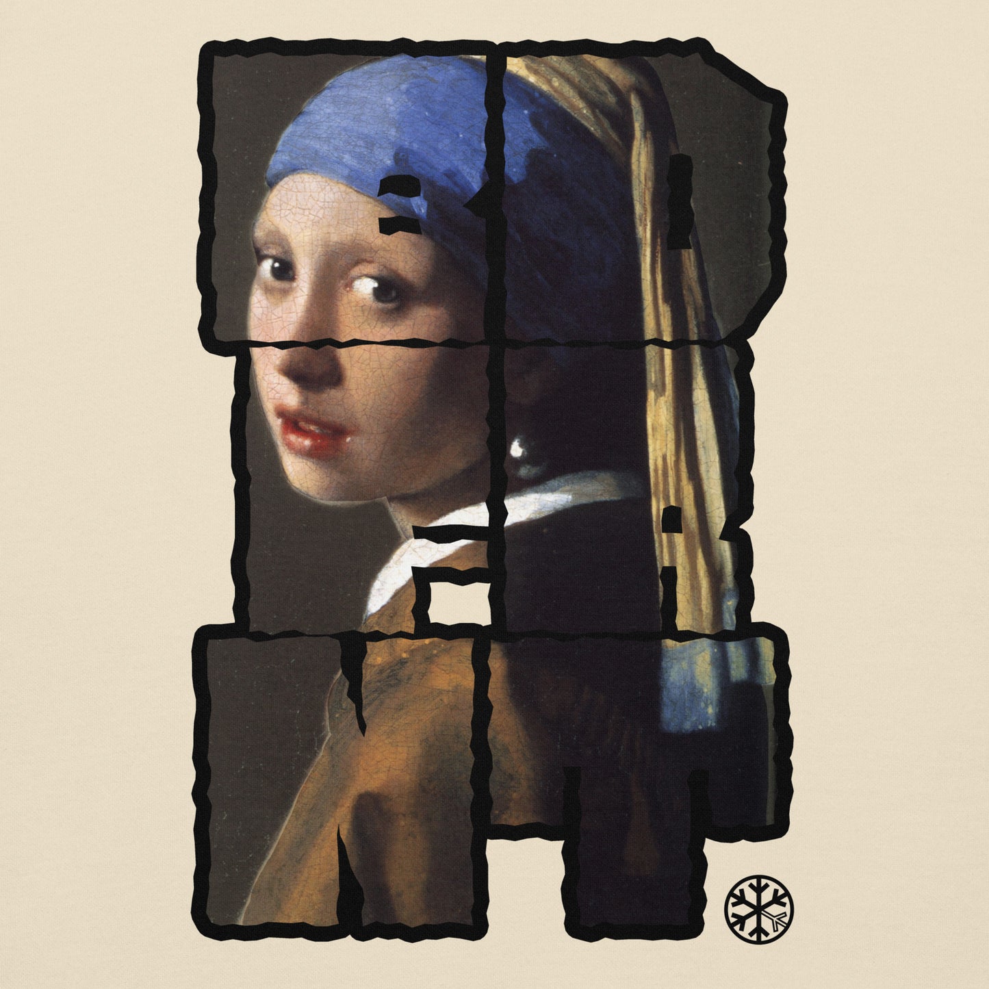 Beige-BDFRNT Throwie x Girl With Pearl Earring Graffiti Sweatshirt from B.Different Clothing, graphic, graffiti-inspired streetwear