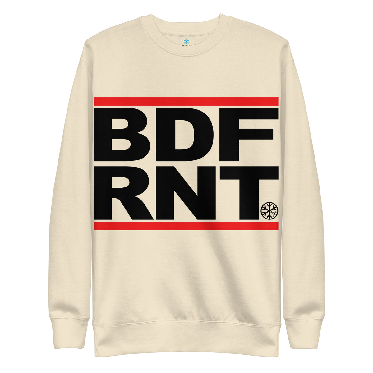Bone-BDFRNT OG Logo Sweatshirt from B.Different Clothing, front view, graffiti-inspired streetwear