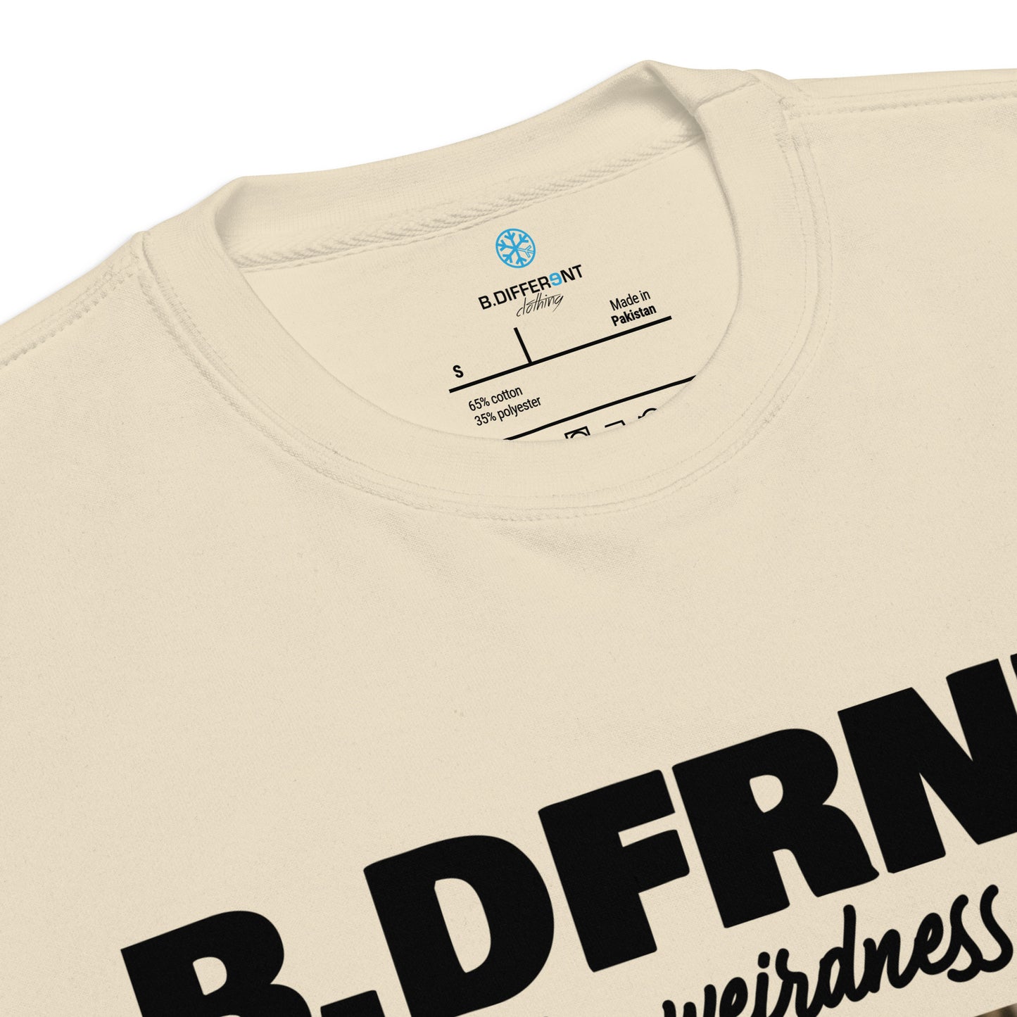 Beige-Black Sheep Sweatshirt from B.Different Clothing, collar, graffiti-inspired streetwear