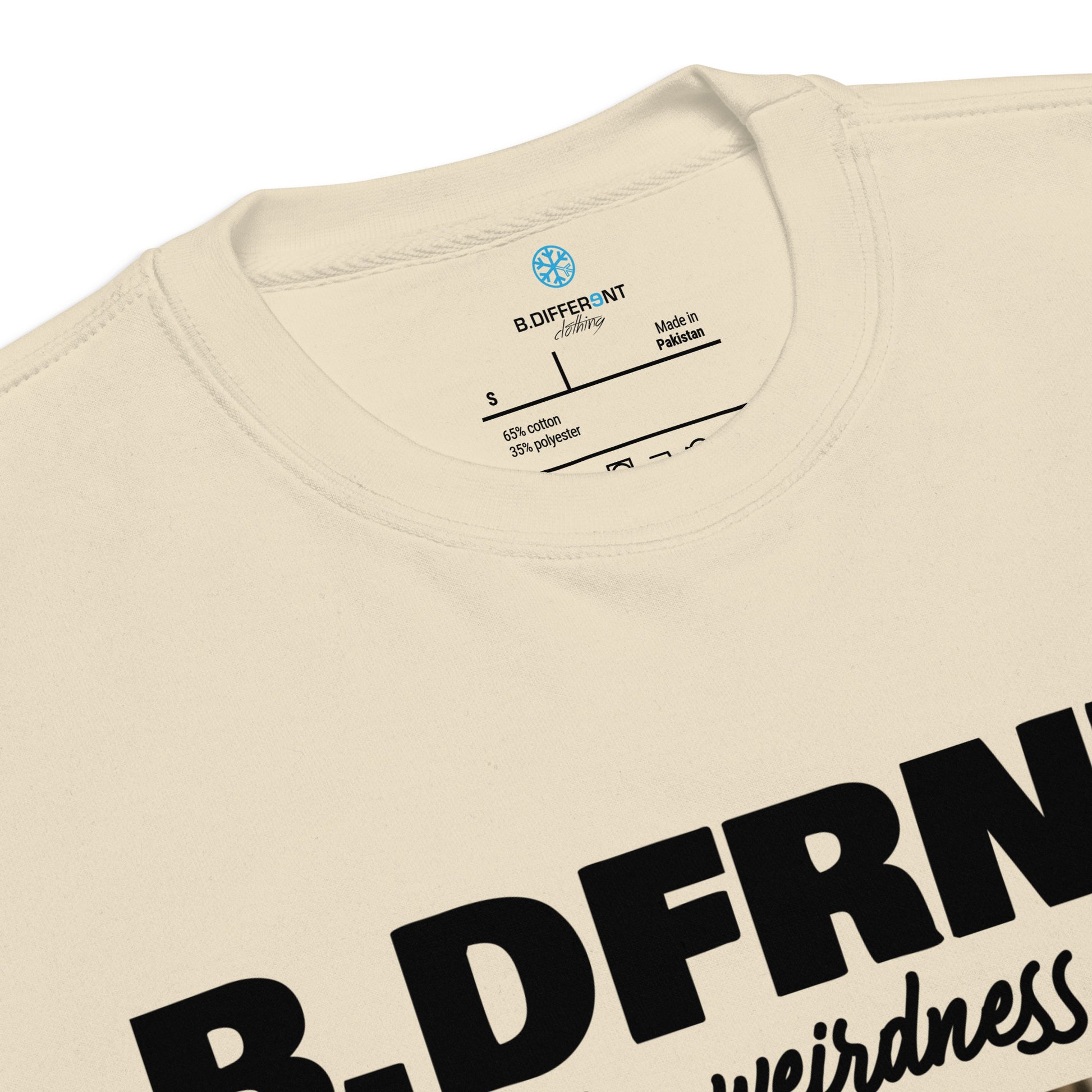 Beige-Black Sheep Sweatshirt from B.Different Clothing, collar, graffiti-inspired streetwear