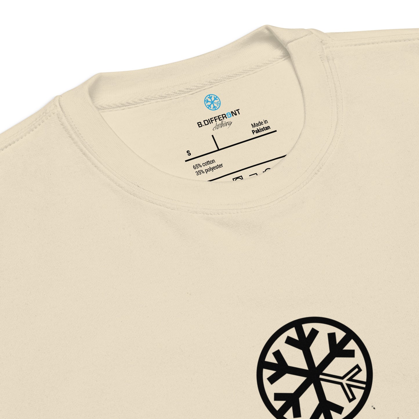 Beige-Outsider Graffiti Tag Sweatshirt from B.Different Clothing, collar, graffiti-inspired streetwear