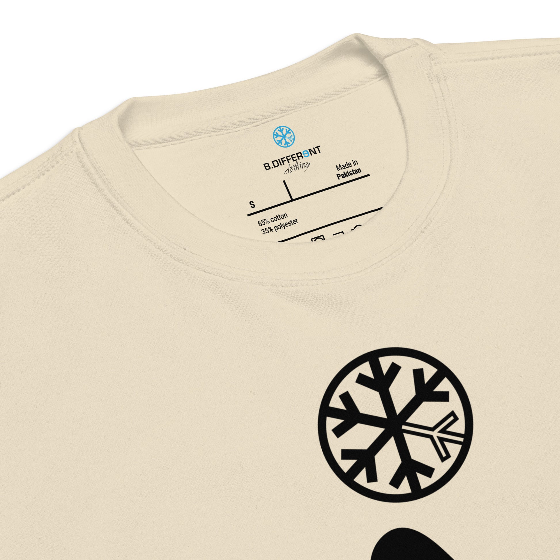 Beige-Antisocial Graffiti Tag Sweatshirt from B.Different Clothing, collar, graffiti-inspired streetwear