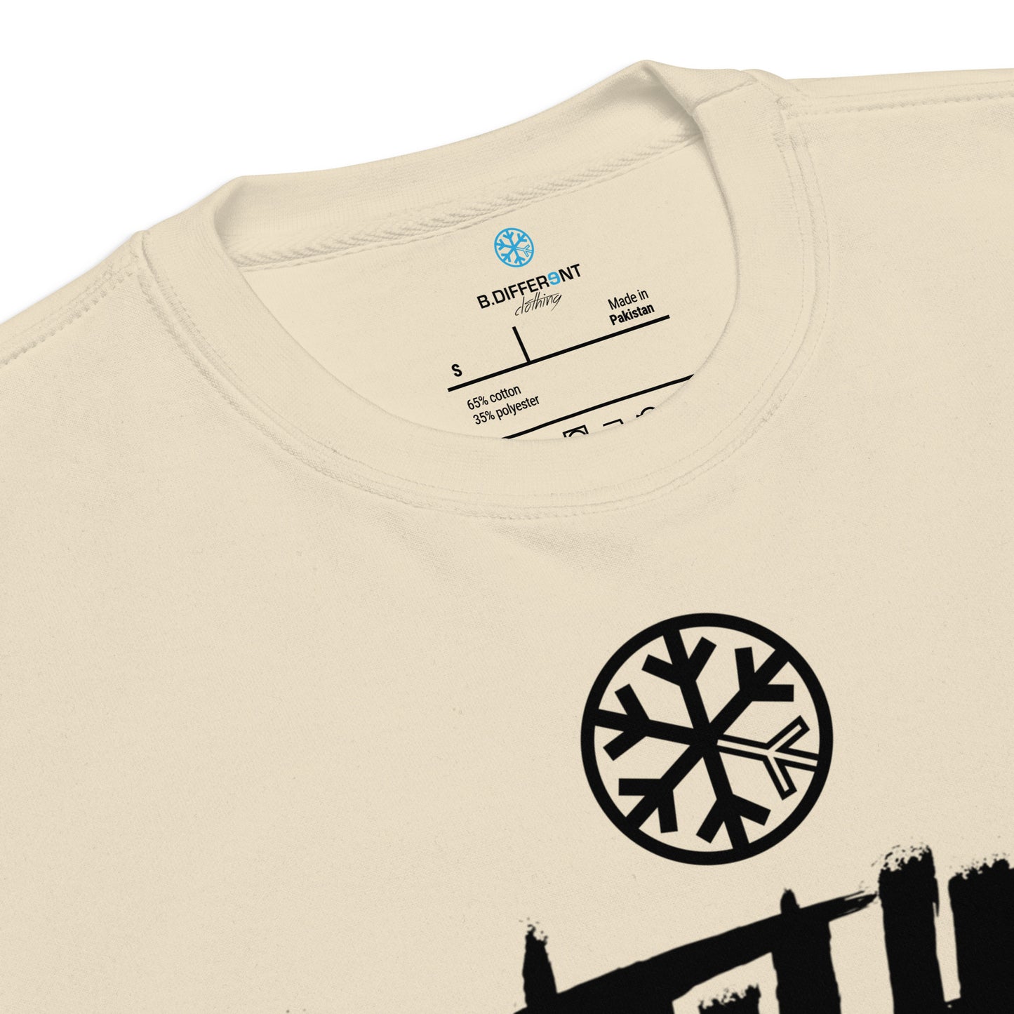 Beige-Antihero Graffiti Tag Sweatshirt from B.Different Clothing, collar, graffiti-inspired streetwear