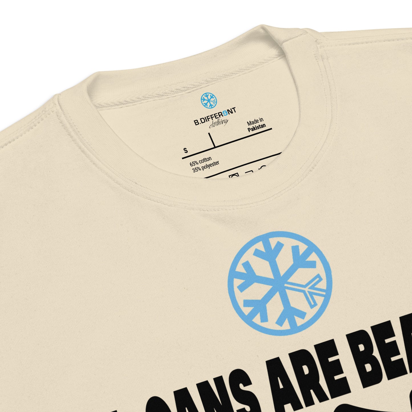 Beige-Acab Graffiti Tag Sweatshirt from B.Different Clothing, collar, graffiti-inspired streetwear