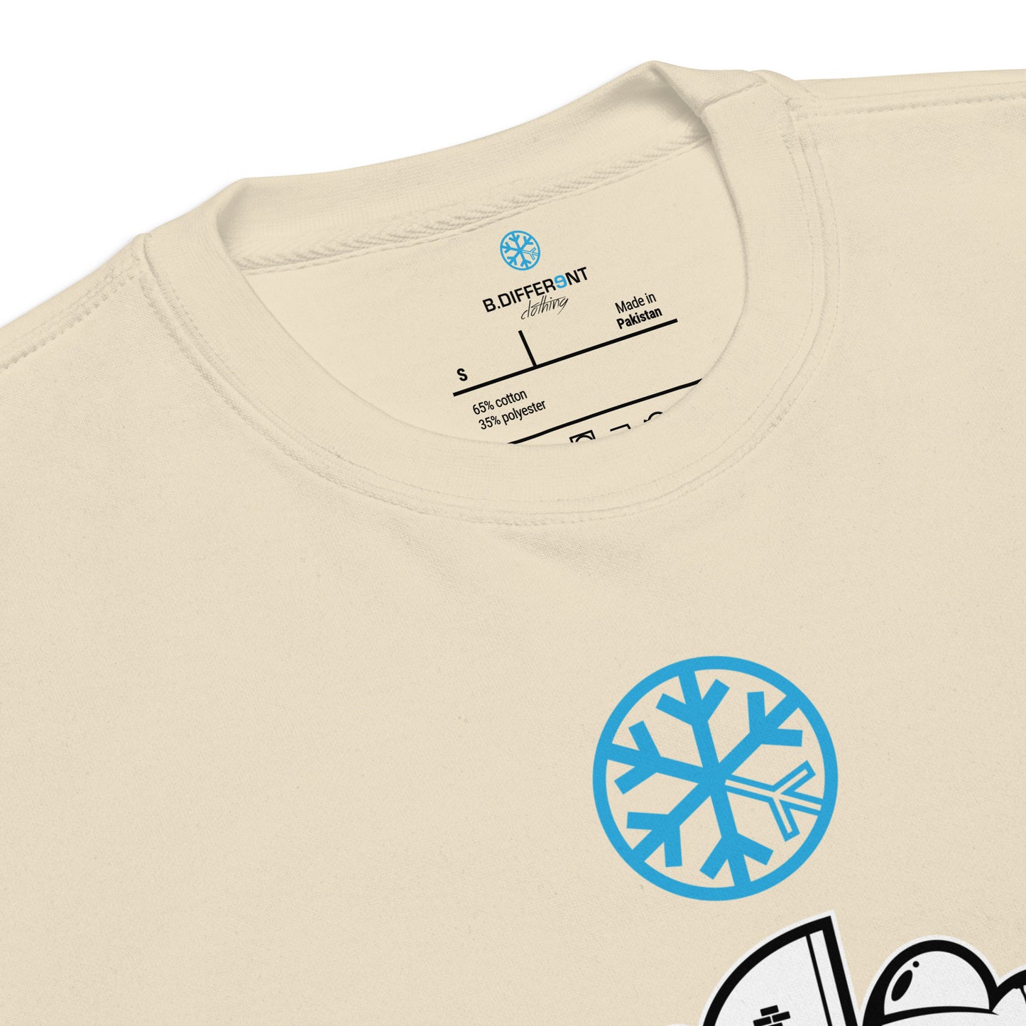 Beige-Mission Graffiti Piece Sweatshirt from B.Different Clothing, collar, graffiti-inspired streetwear