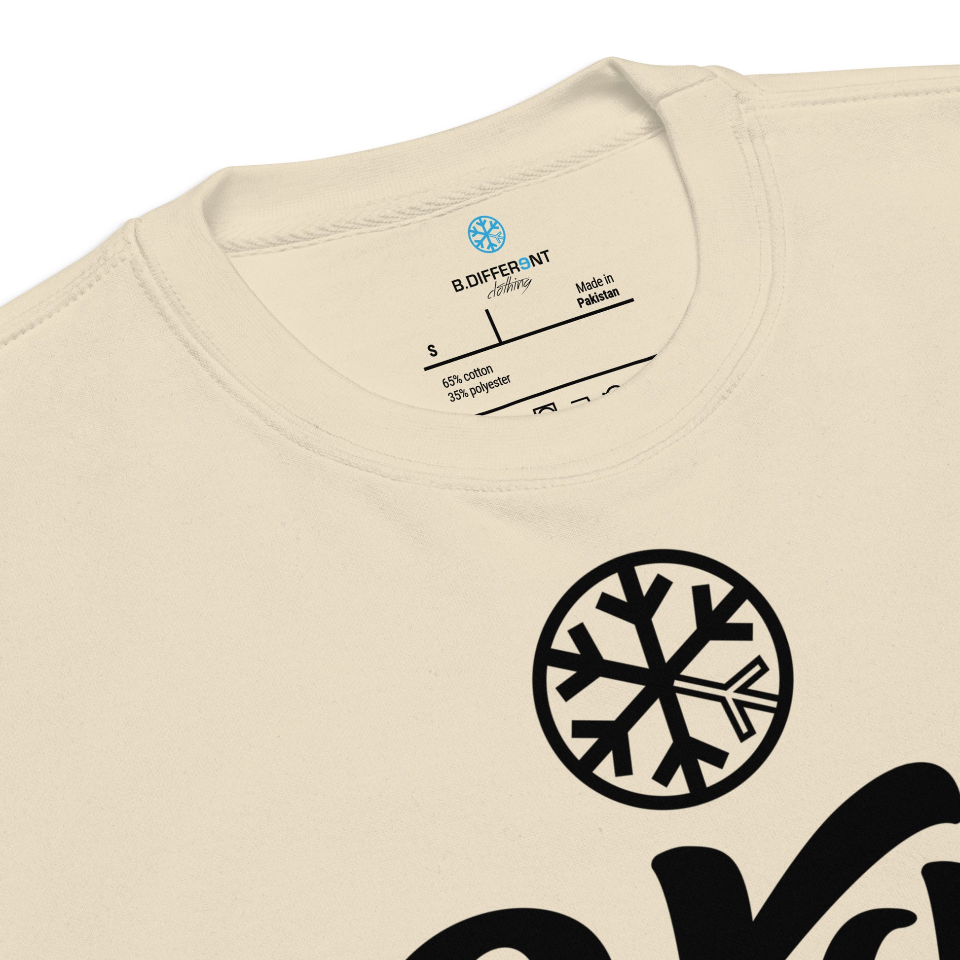 Beige-Stay Weird Sweatshirt from B.Different Clothing, collar, graffiti-inspired streetwear