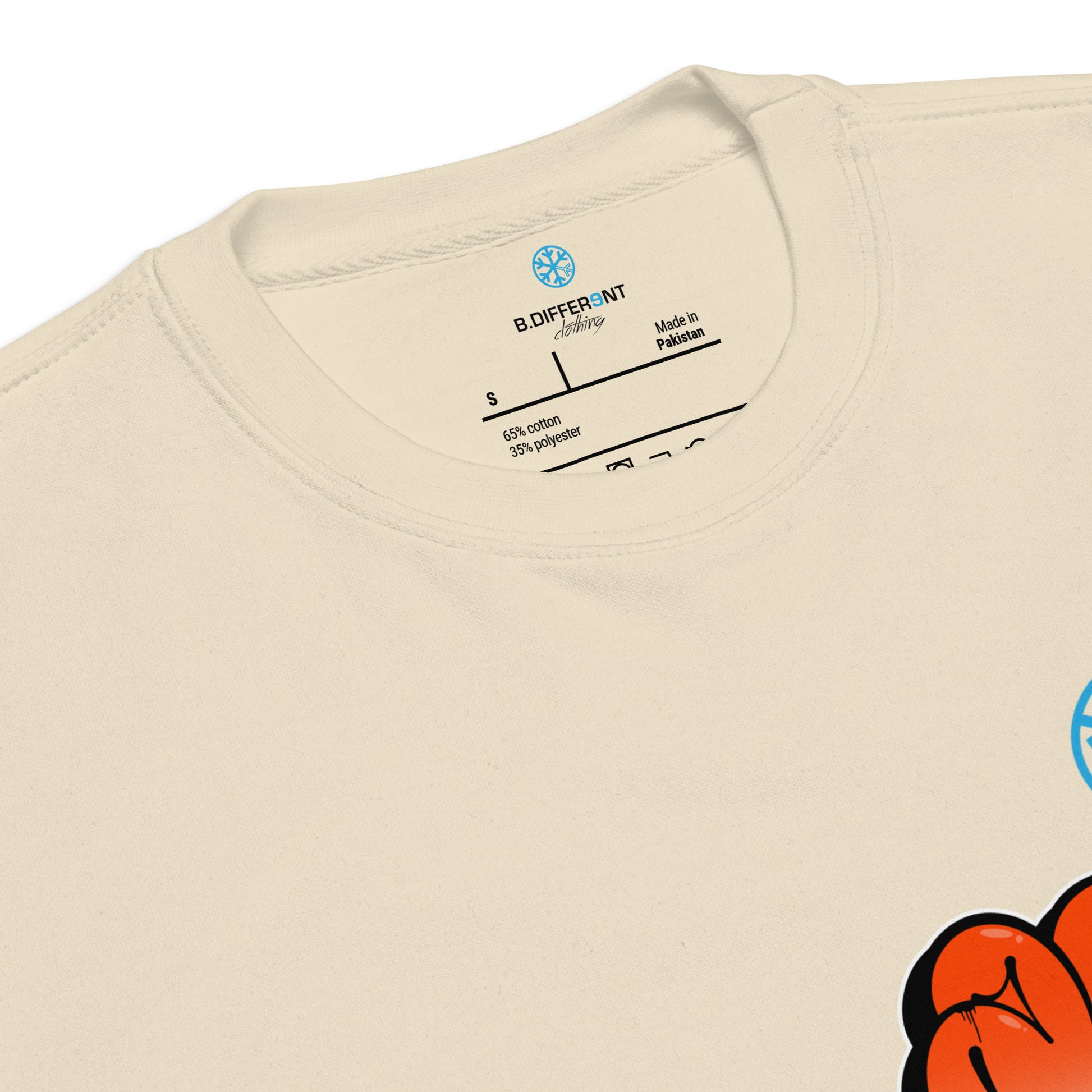 Beige-ACAB Girl Graffiti Sweatshirt from B.Different Clothing, collar, graffiti-inspired streetwear