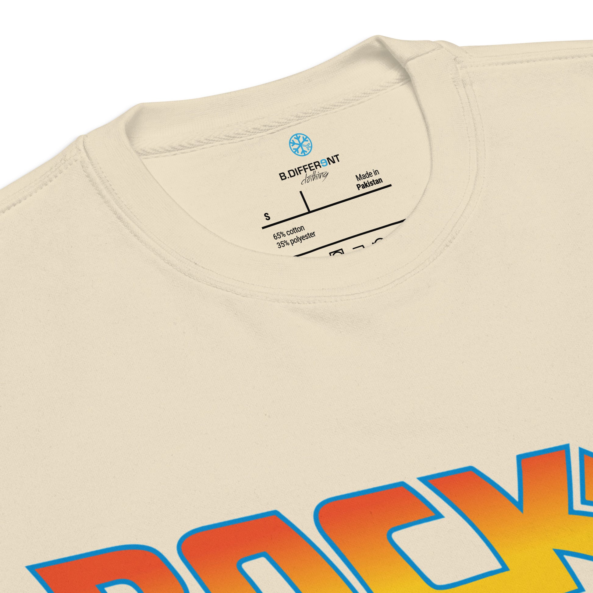 Beige-Back to the Graff Sweatshirt from B.Different Clothing, collar, graffiti-inspired streetwear