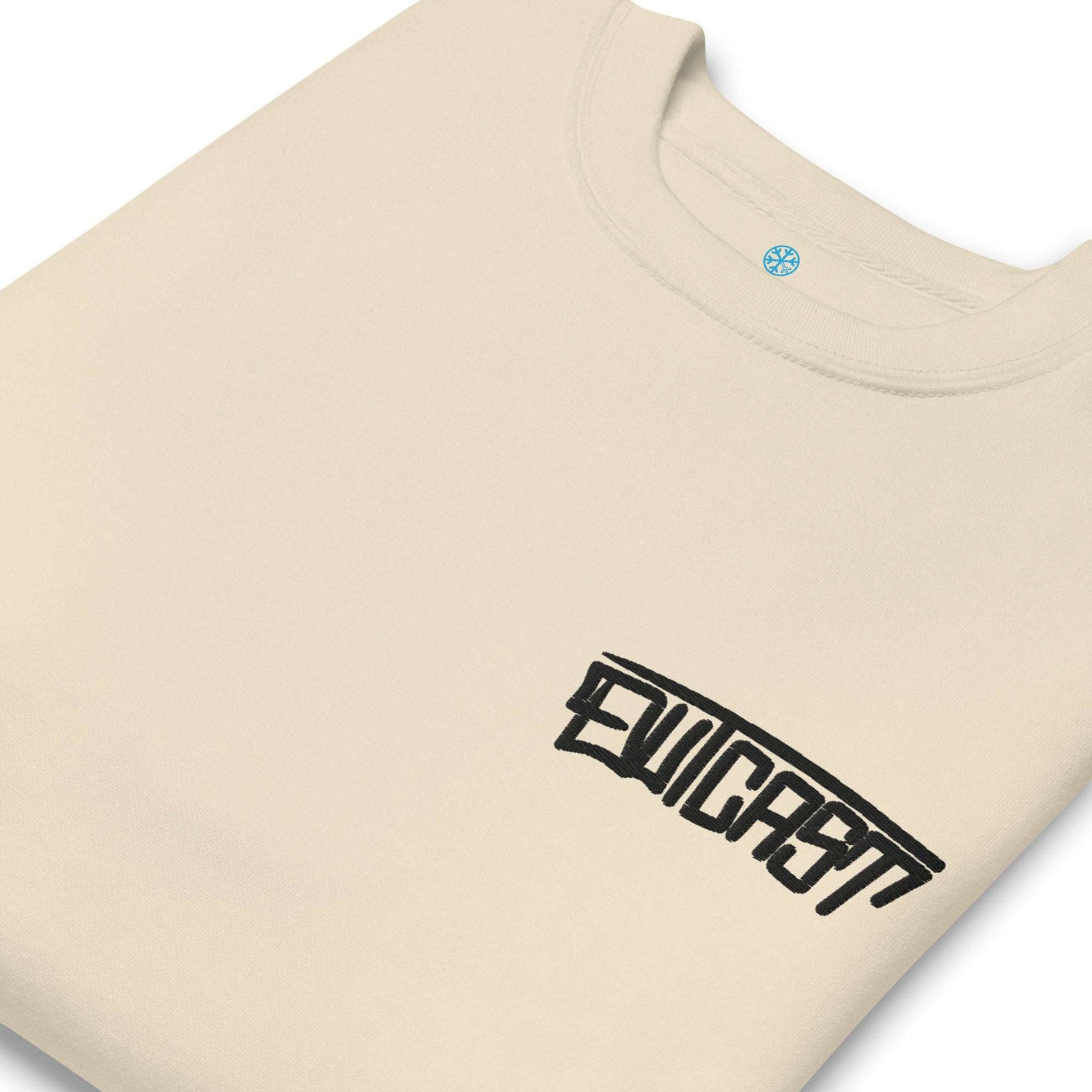 detail of Outcast Graffiti Tag sweatshirt beige B.Different Clothing graffiti street art inspired streetwear brand