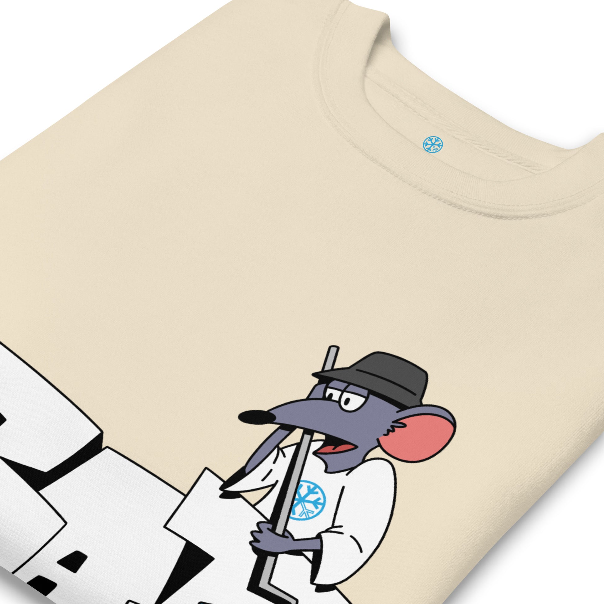 Beige-Bad Boy Graffiti Sweatshirt from B.Different Clothing, detail, graffiti-inspired streetwear