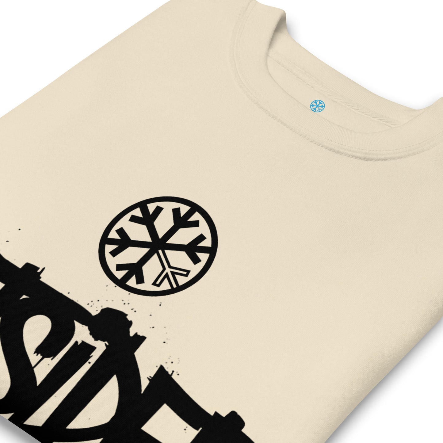 Beige-Outsider Graffiti Tag Sweatshirt from B.Different Clothing, detail, graffiti-inspired streetwear