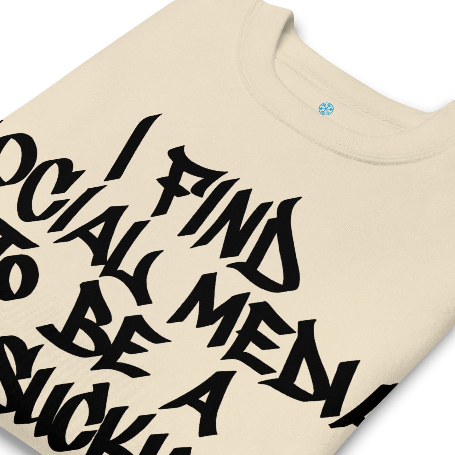 Beige-Social Media Graffiti Tag Sweatshirt from B.Different Clothing, detail, graffiti-inspired streetwear