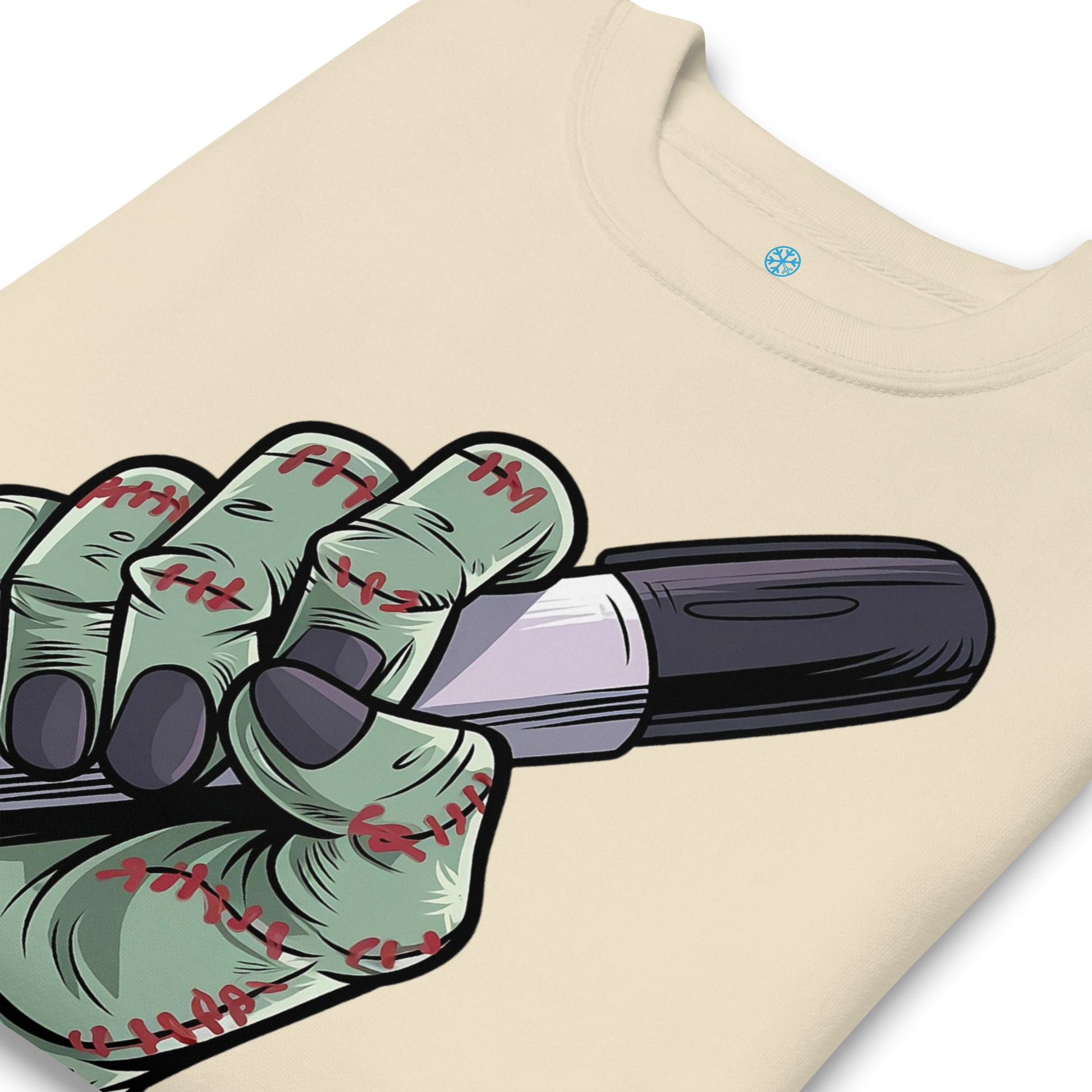 Beige-Thing Graffiti Sweatshirt from B.Different Clothing, detail, graffiti-inspired streetwear