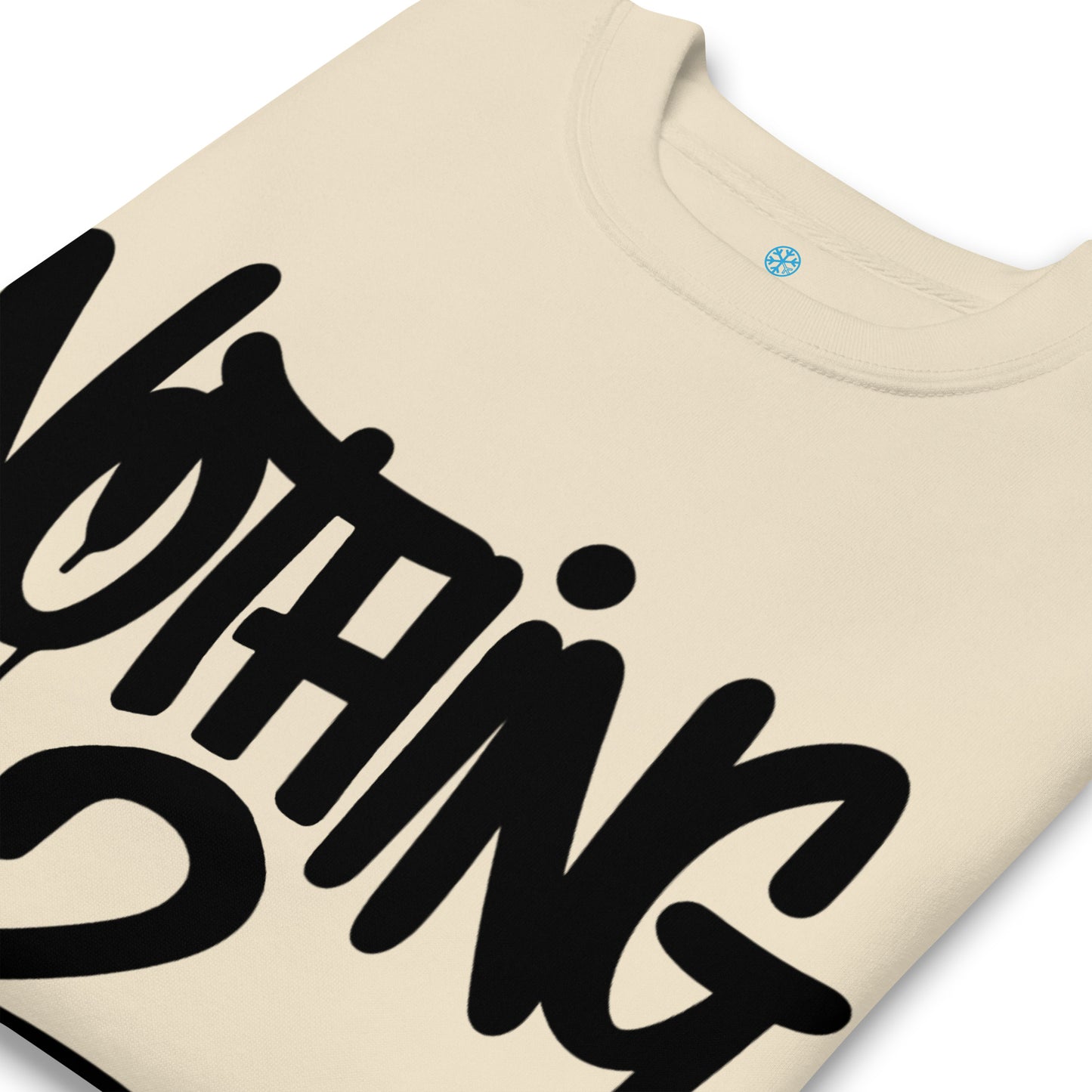 Beige-Nothing 2 Obey Graffiti Sweatshirt from B.Different Clothing, detail, graffiti-inspired streetwear