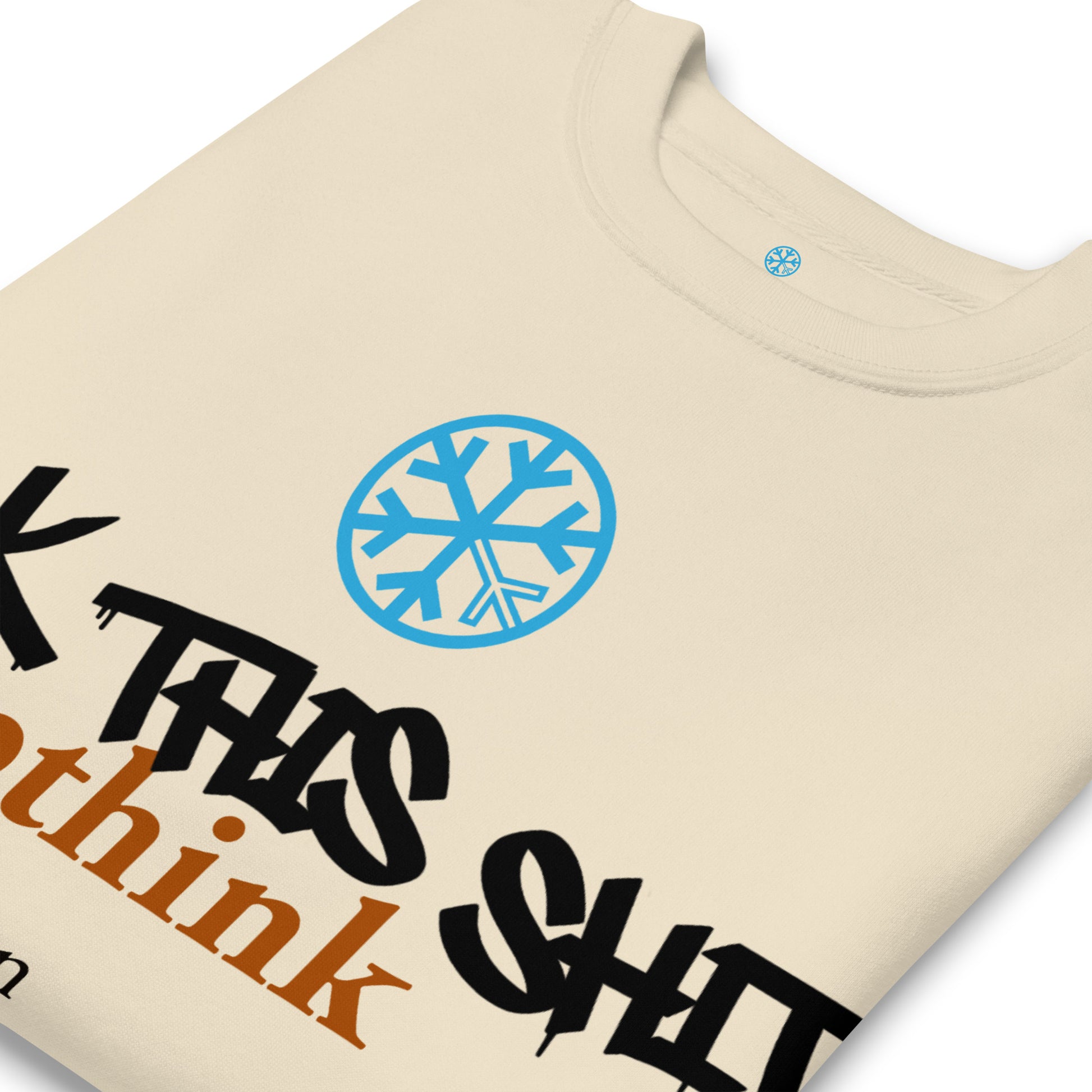 Beige-Groupthink Graffiti Sweatshirt from B.Different Clothing, detail, graffiti-inspired streetwear