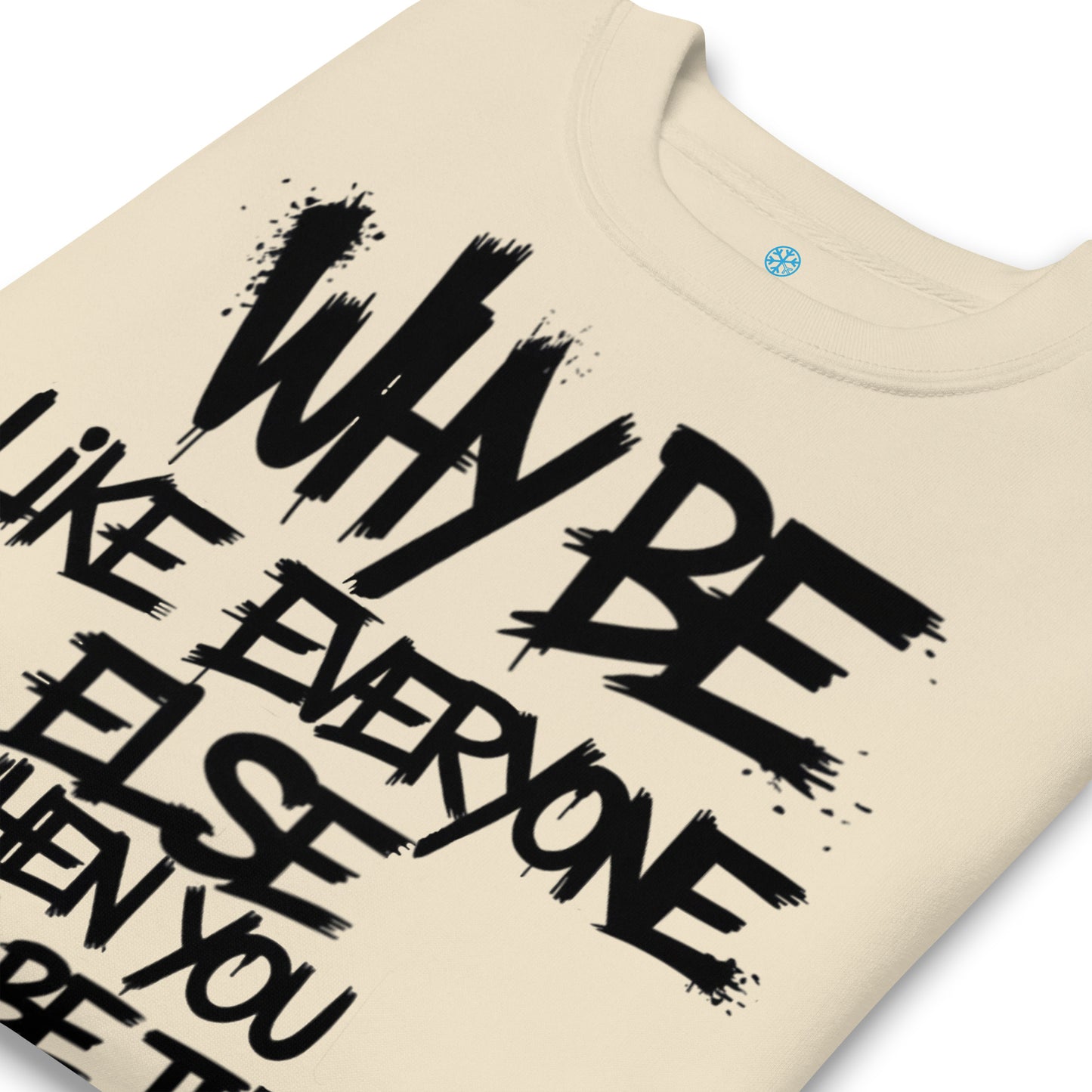 Beige-Chaos They Fear Graffiti Tag Sweatshirt from B.Different Clothing, detail, graffiti-inspired streetwear