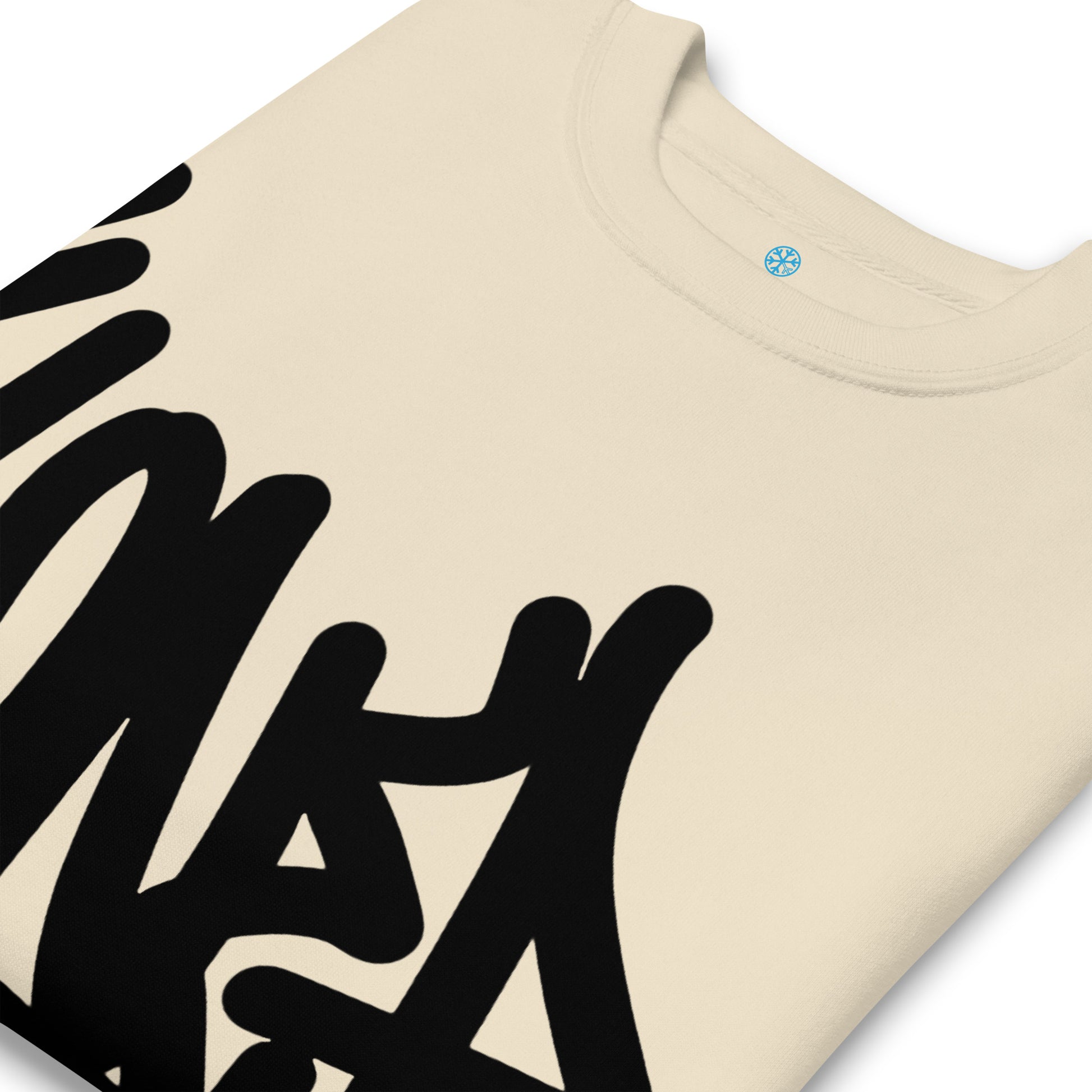 Beige-Loner Graffiti Tag Sweatshirt from B.Different Clothing, detail, graffiti-inspired streetwear