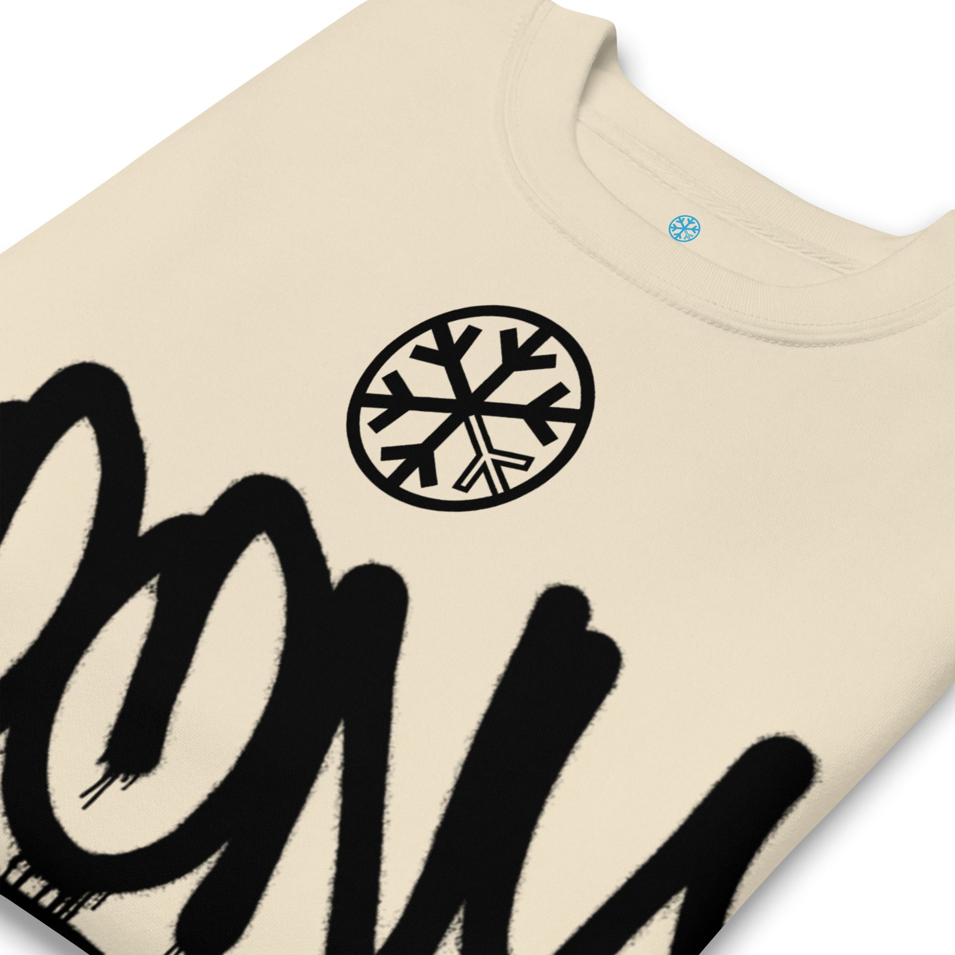 Beige-Loony Graffiti Tag Sweatshirt from B.Different Clothing, detail, graffiti-inspired streetwear