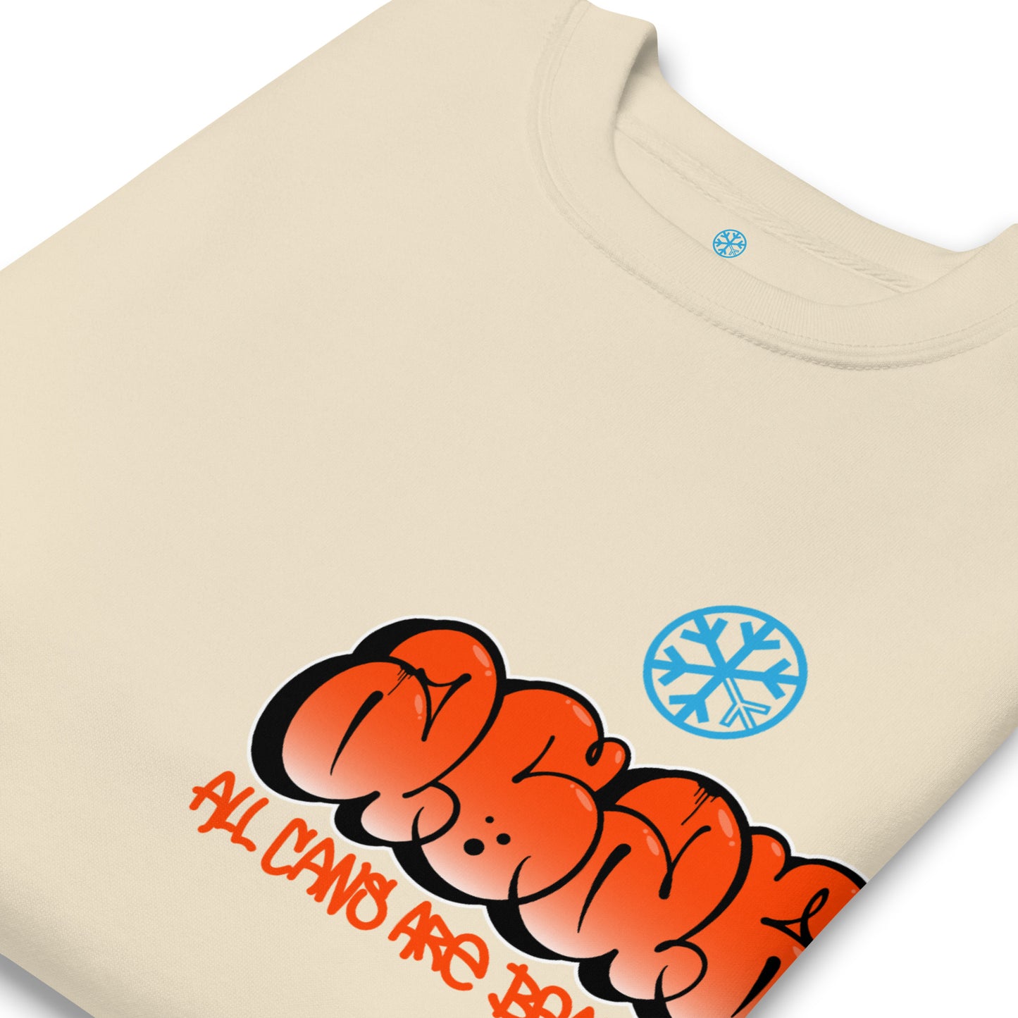 Beige-ACAB Girl Graffiti Sweatshirt from B.Different Clothing, detail, graffiti-inspired streetwear