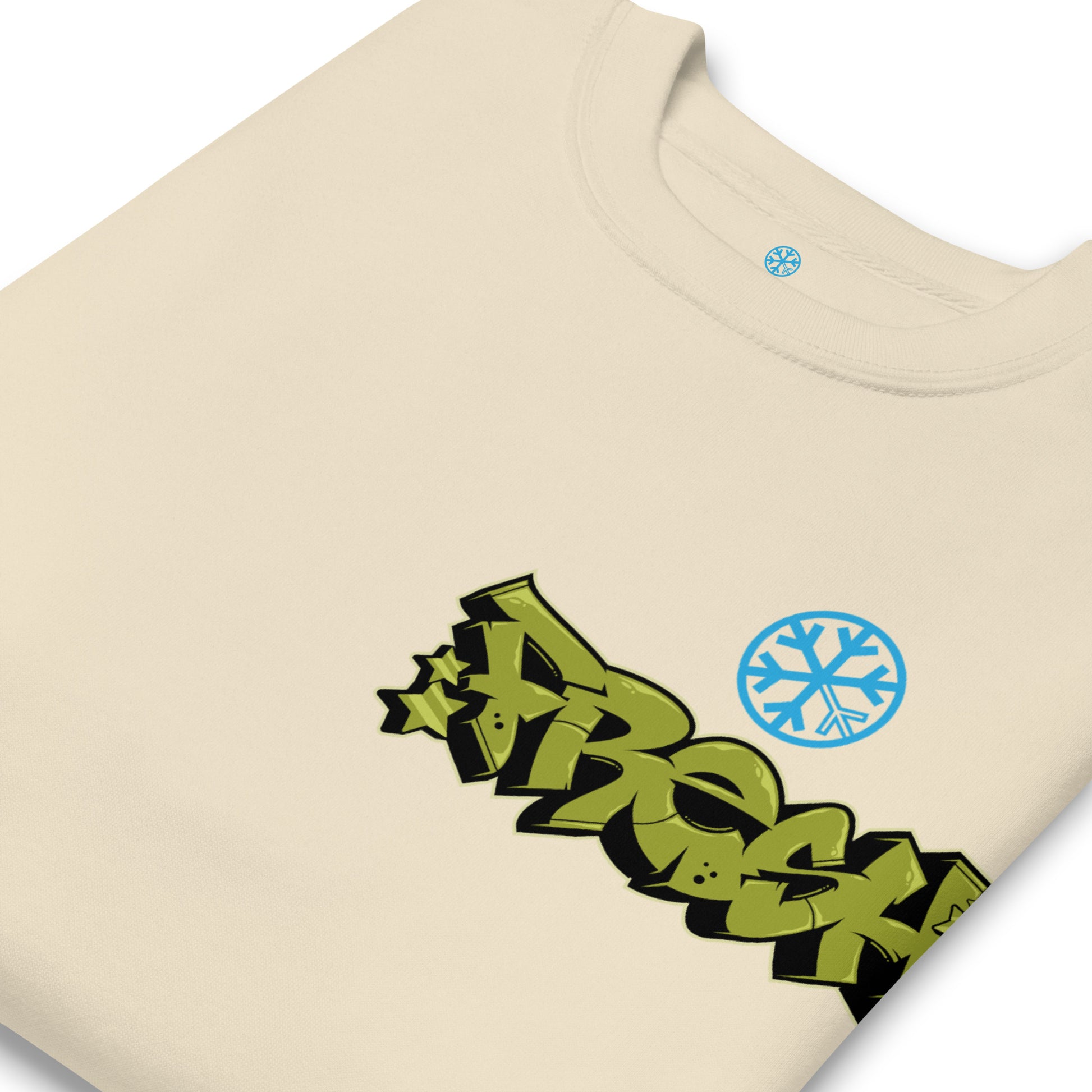 Beige-Fresh Graffiti Character Sweatshirt from B.Different Clothing, detail, graffiti-inspired streetwear