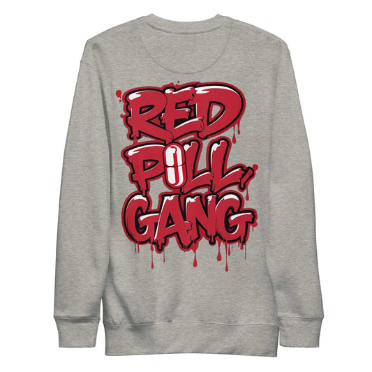 back of red pill gang sweatshirt gray B.Different Clothing graffiti street art inspired independent streetwear brand