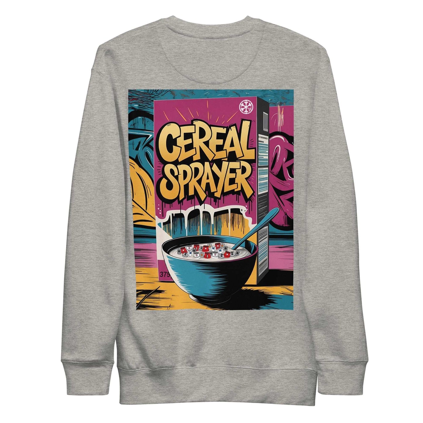 Cereal Sprayer Graffiti sweatshirt gray B.Different Clothing graffiti street art inspired streetwear brand