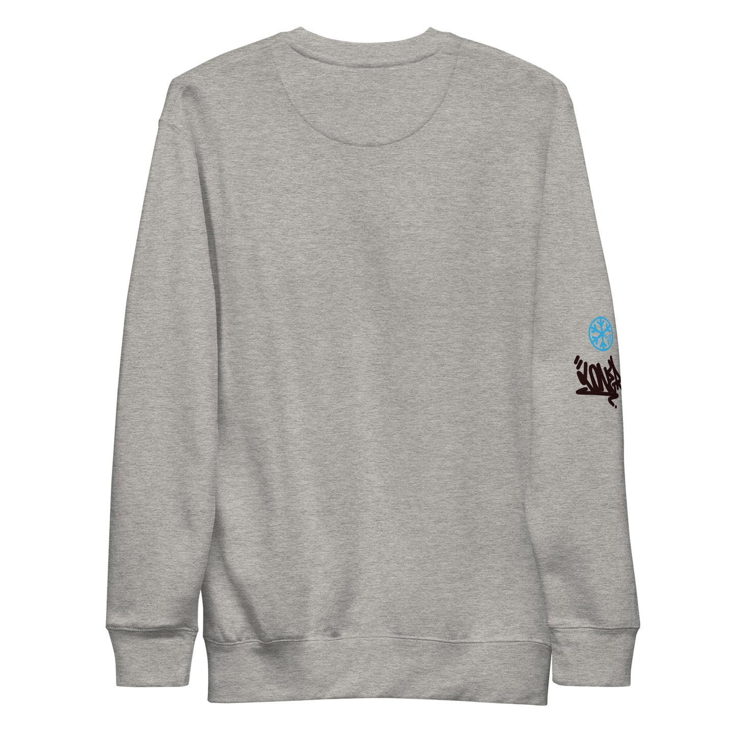 Gray-Loner Graffiti Piece Sweatshirt from B.Different Clothing, back view, graffiti-inspired streetwear