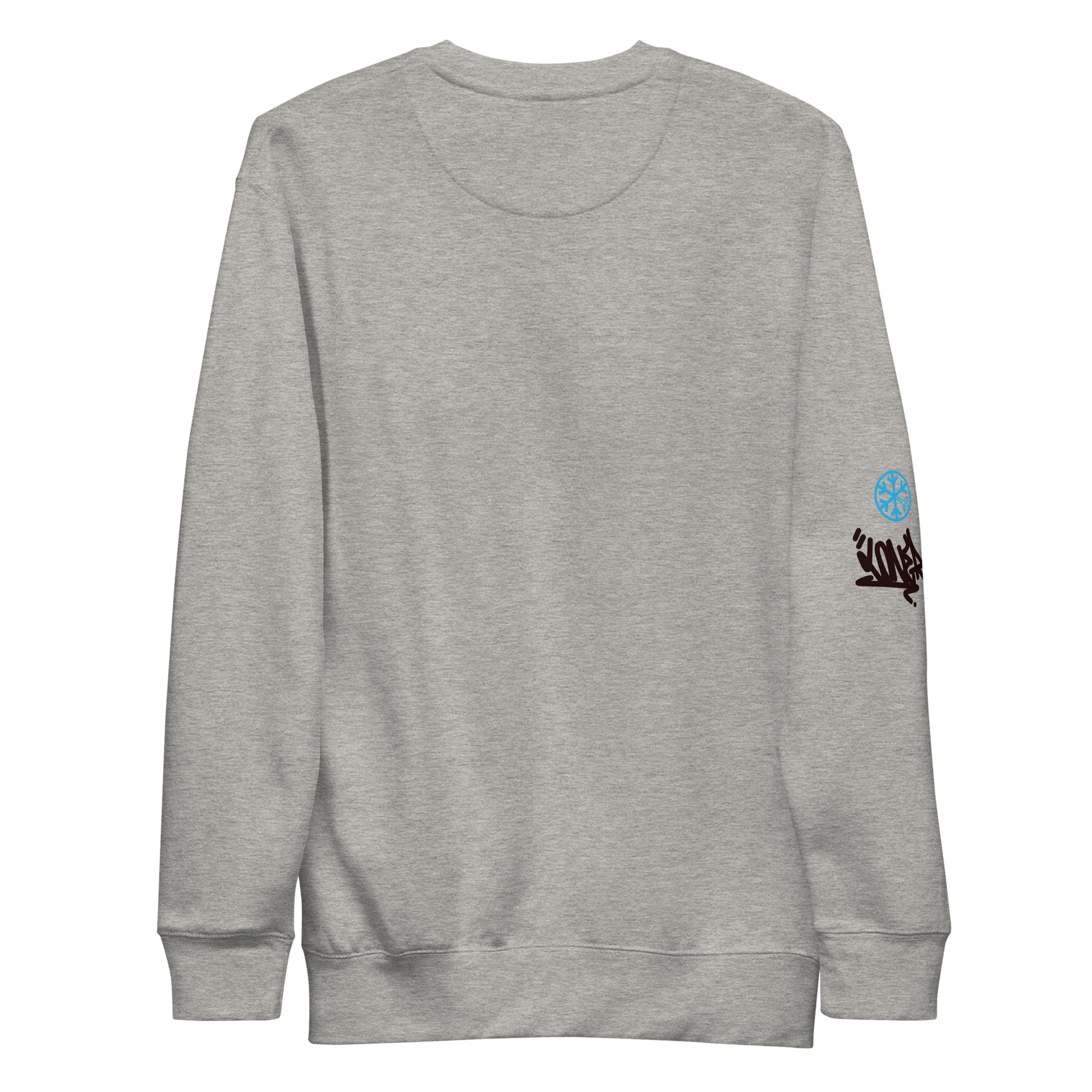 Gray-Loner Graffiti Piece Sweatshirt from B.Different Clothing, back view, graffiti-inspired streetwear