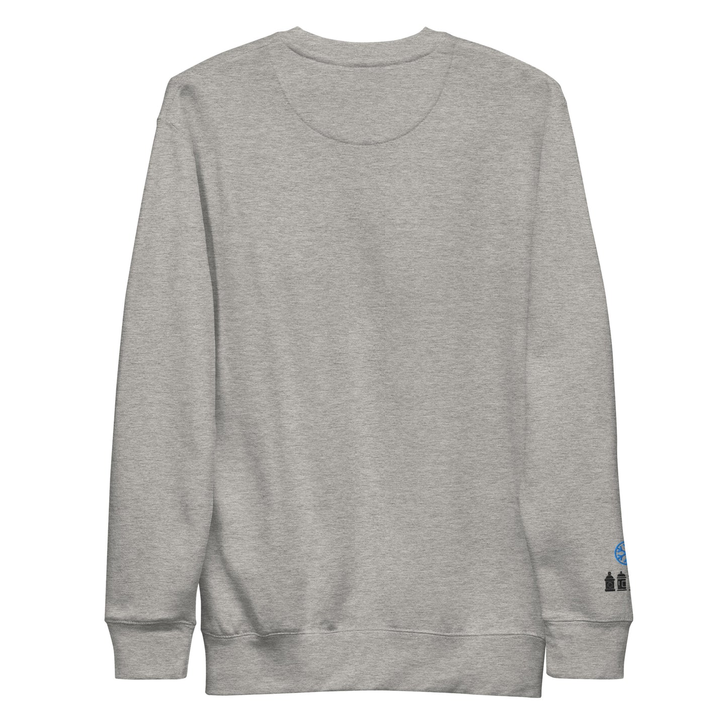 Gray-Get Down Graffiti Throw-up Sweatshirt from B.Different Clothing, back view, graffiti-inspired streetwear