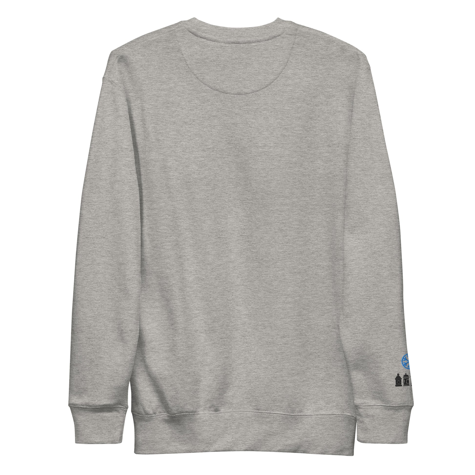 Gray-Get Down Graffiti Throw-up Sweatshirt from B.Different Clothing, back view, graffiti-inspired streetwear