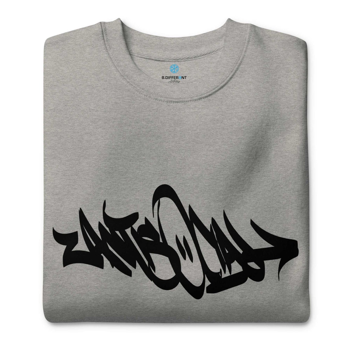 folded Antisocial Tag sweatshirt gray B.Different Clothing graffiti street art inspired streetwear brand