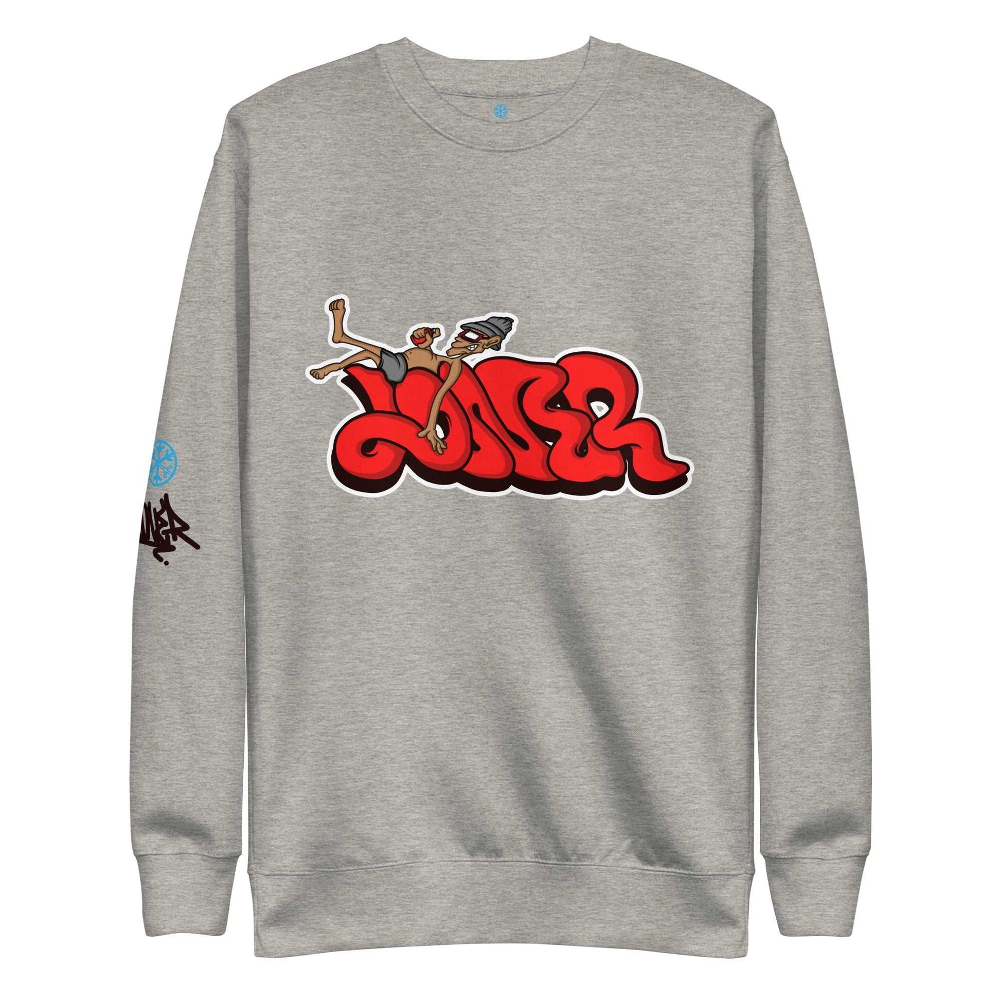 Loner sweatshirt gray by B.Different Clothing street art graffiti inspired streetwear brand for weirdos, outsiders, and misfits.