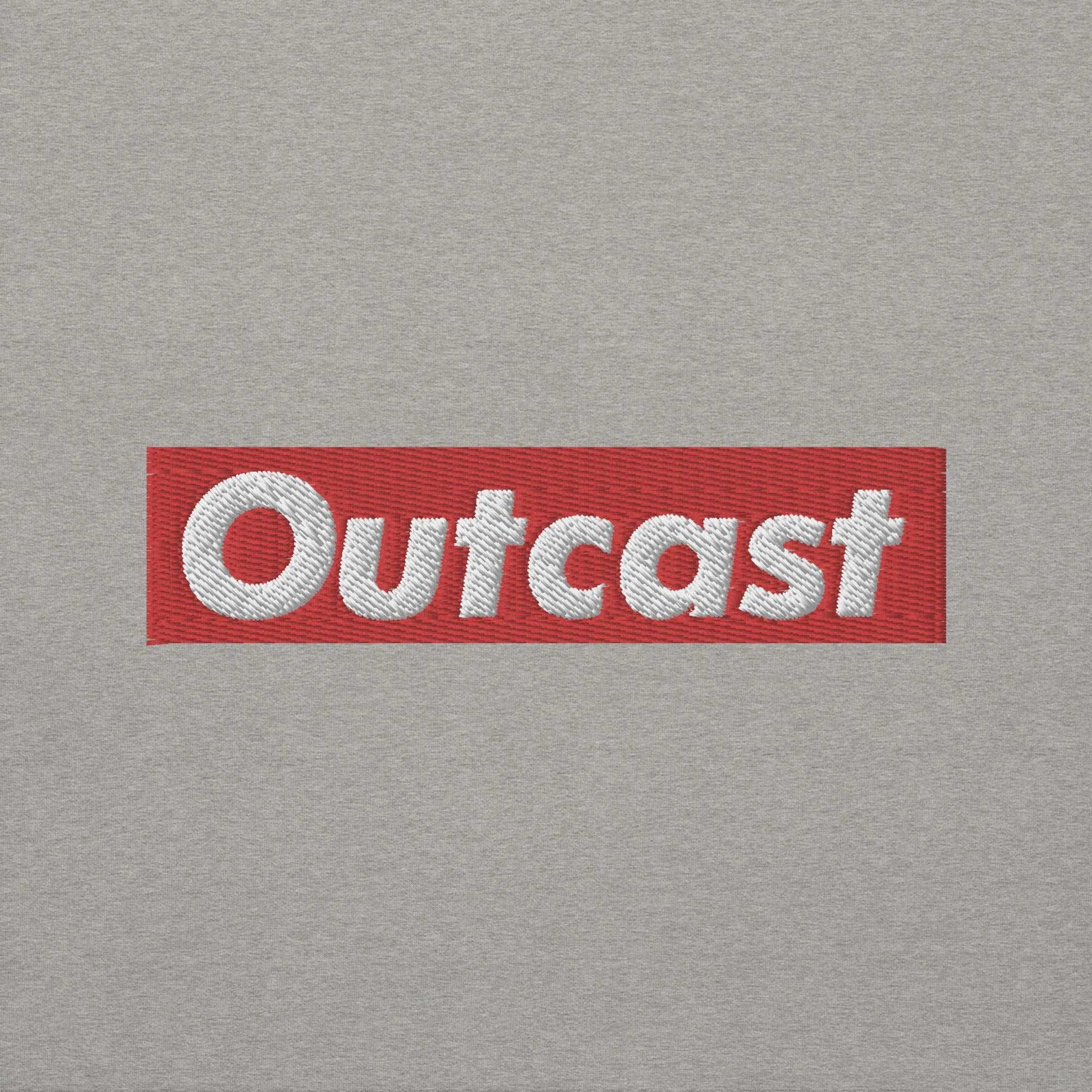 graphic of Outcast box sweatshirt gray b.different clothing street art graffiti inspired independent streetwear