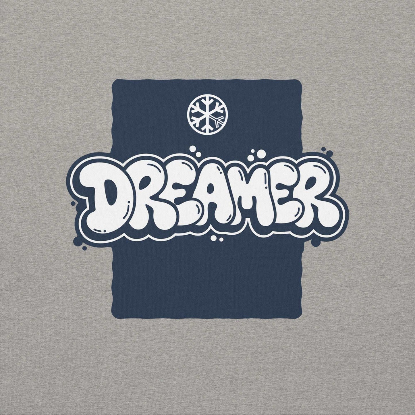 graphic of Dreamer Graffiti Throw-up Sweatshirt Gray by B.Different Clothing graffiti street art inspired independent streetwear brand.