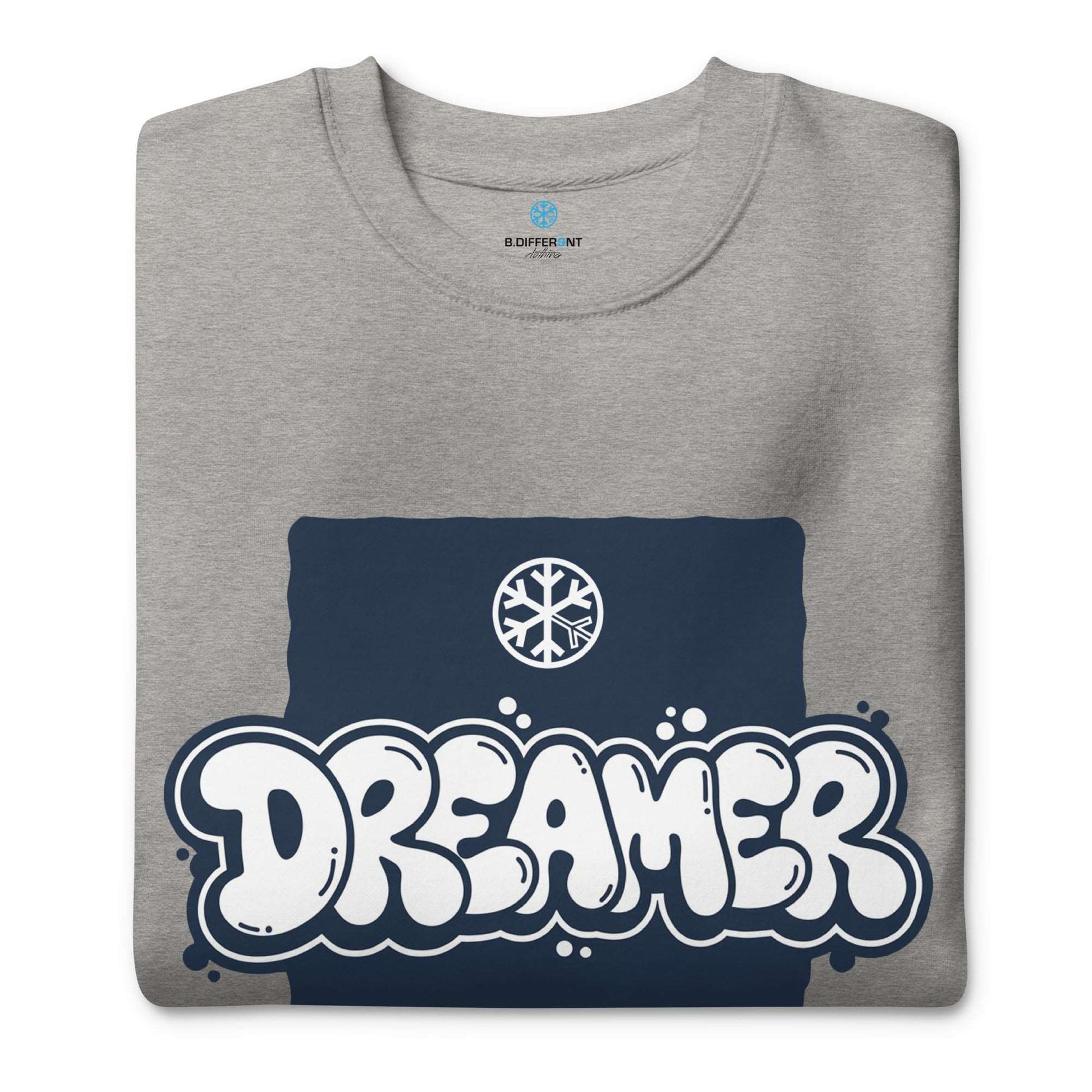 folded Dreamer Graffiti Throw-up Sweatshirt Gray by B.Different Clothing graffiti street art inspired independent streetwear brand.