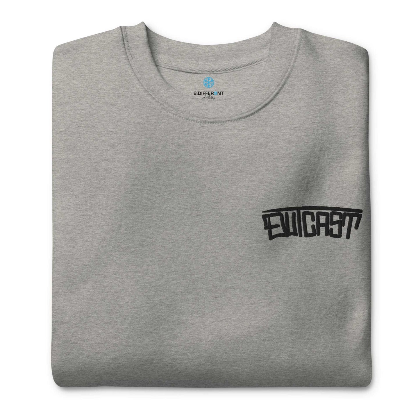 folded Outcast Graffiti Tag sweatshirt gray B.Different Clothing graffiti street art inspired streetwear brand