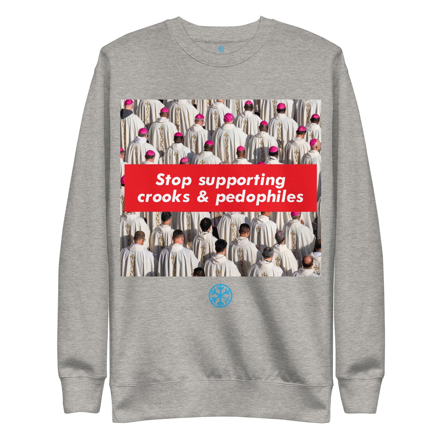 Gray-Vatican Crooks Sweatshirt from B.Different Clothing, front view, graffiti-inspired streetwear