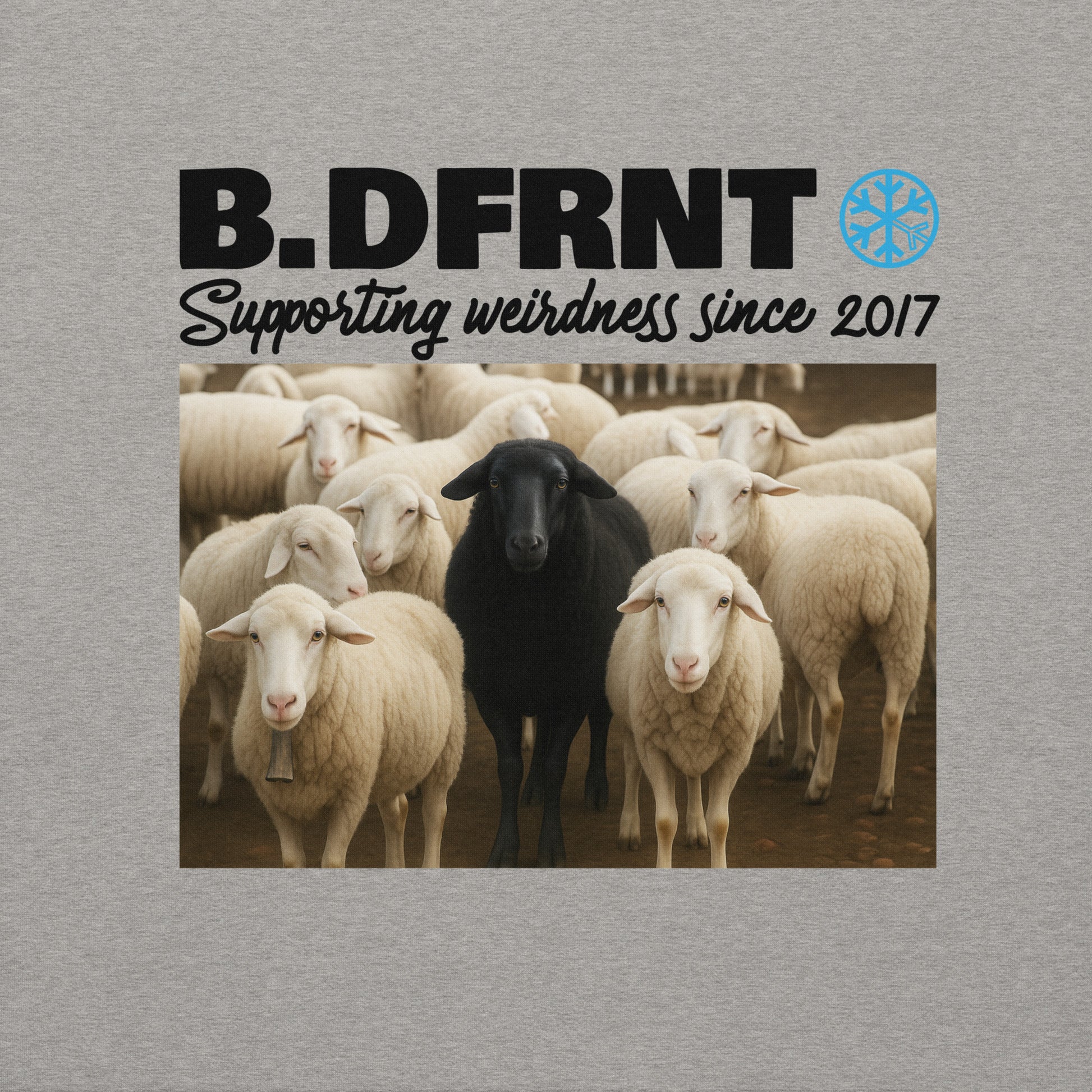 Gray-Black Sheep Sweatshirt from B.Different Clothing, graphic, graffiti-inspired streetwear