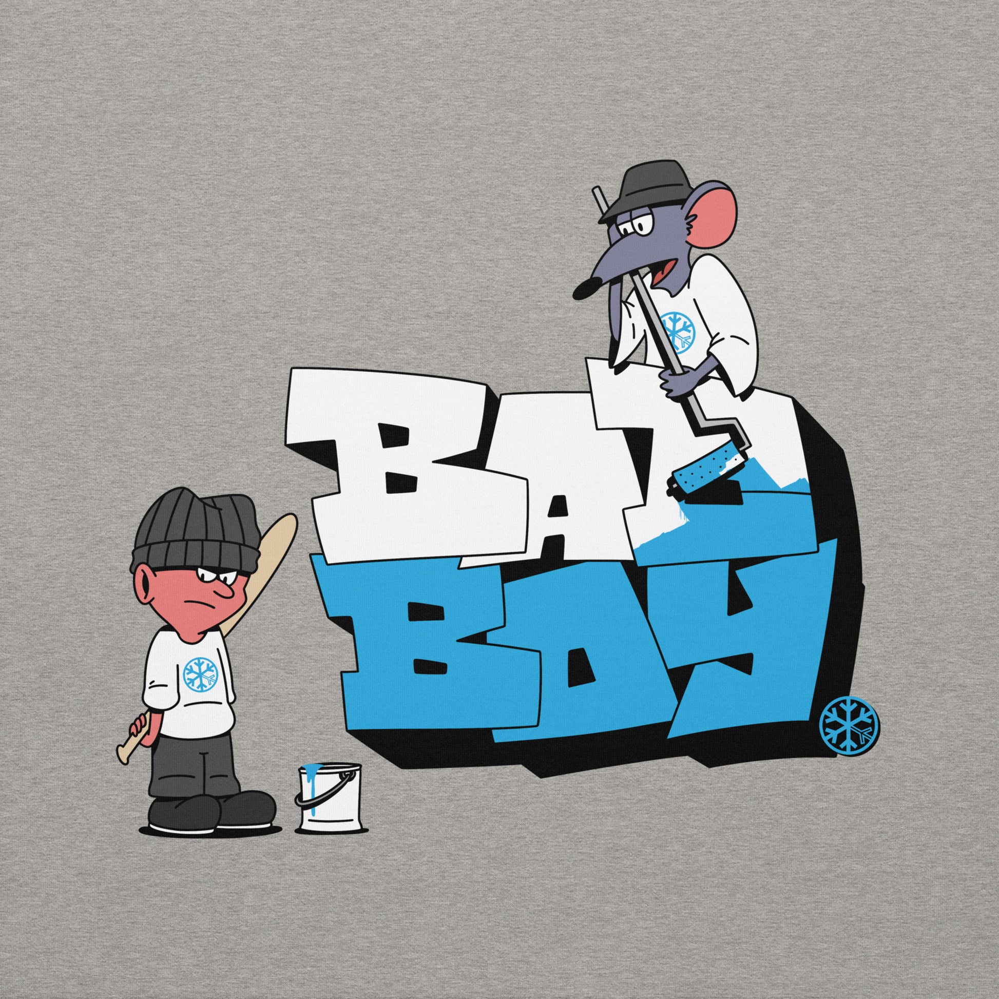 Gray-Bad Boy Graffiti Sweatshirt from B.Different Clothing, graphic, graffiti-inspired streetwear