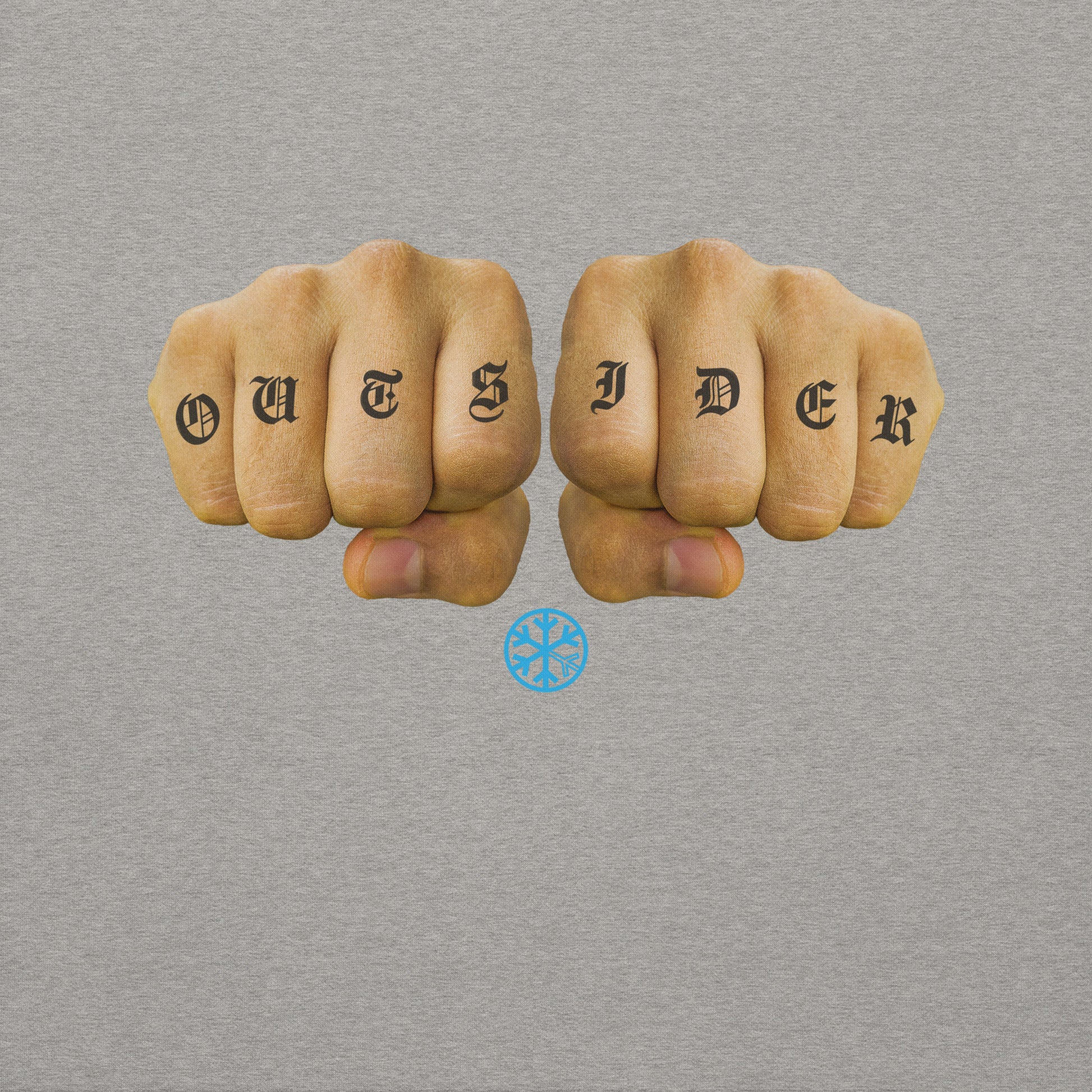 Gray-Outsider Tattoo Sweatshirt from B.Different Clothing, graphic, graffiti-inspired streetwear