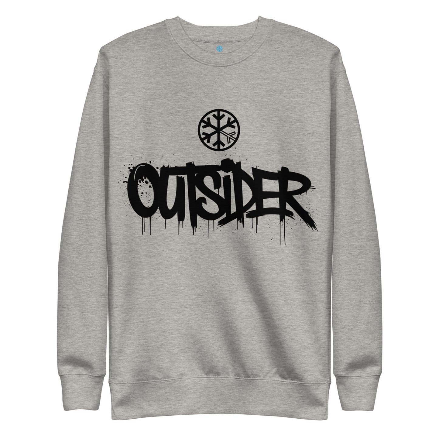 Gray-Outsider Graffiti Tag Sweatshirt from B.Different Clothing, front view, graffiti-inspired streetwear