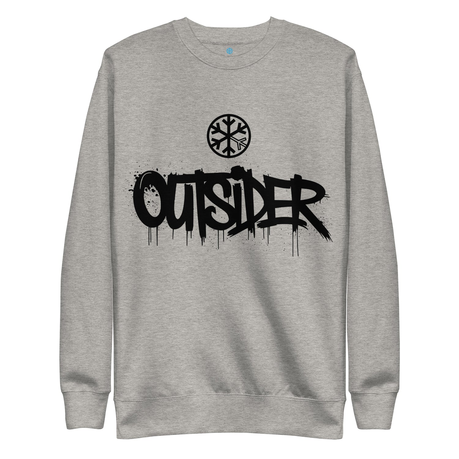Gray-Outsider Graffiti Tag Sweatshirt from B.Different Clothing, front view, graffiti-inspired streetwear
