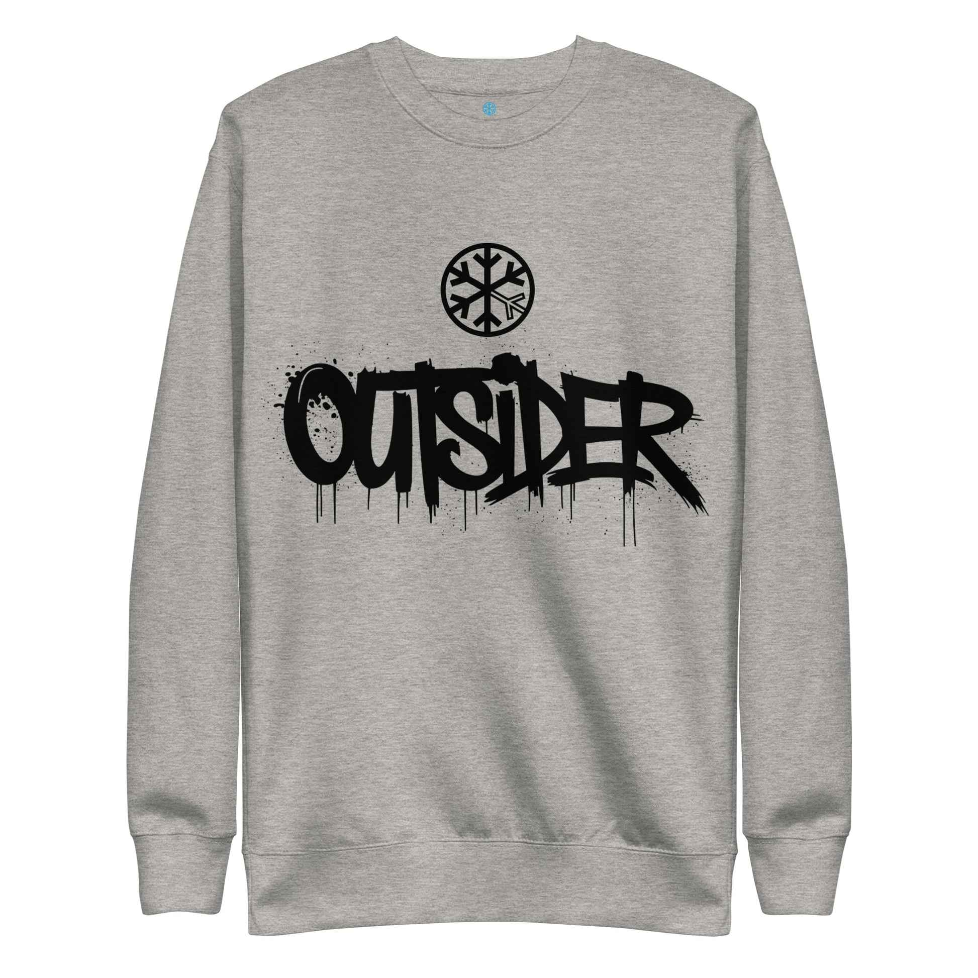 Gray-Outsider Graffiti Tag Sweatshirt from B.Different Clothing, front view, graffiti-inspired streetwear