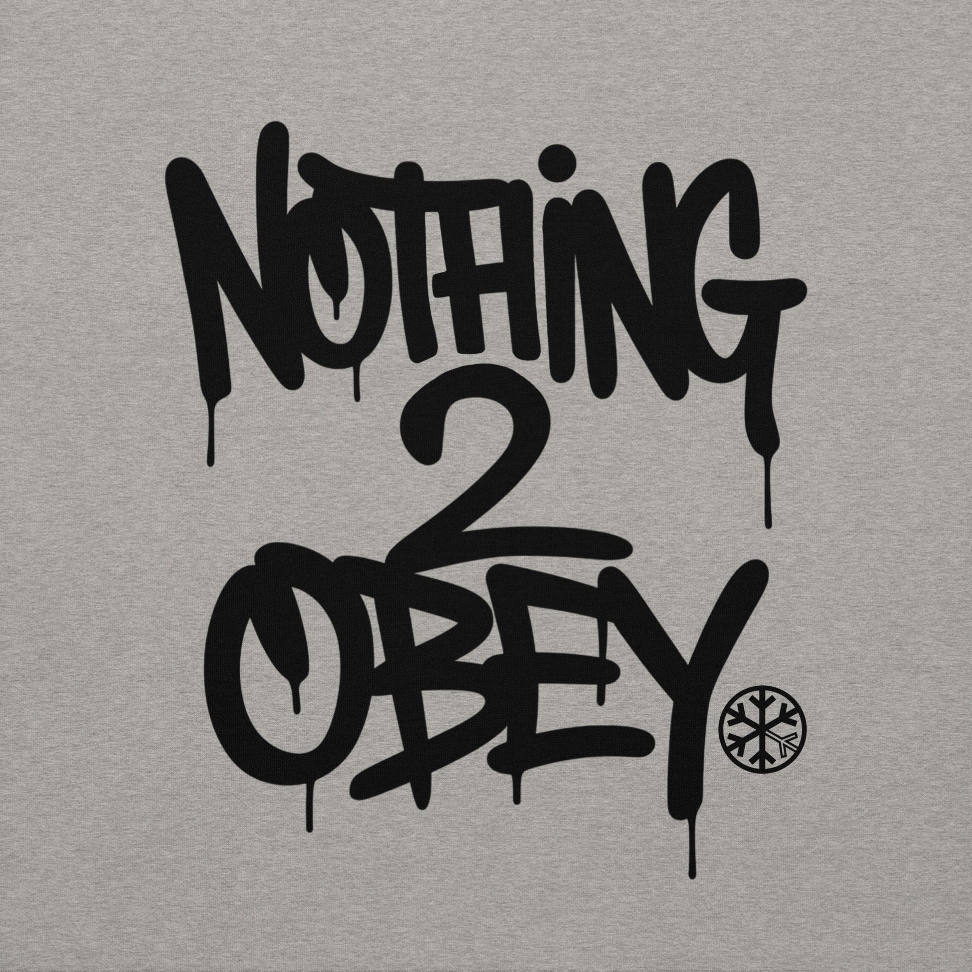 Gray-Nothing 2 Obey Graffiti Sweatshirt from B.Different Clothing, graphic, graffiti-inspired streetwear
