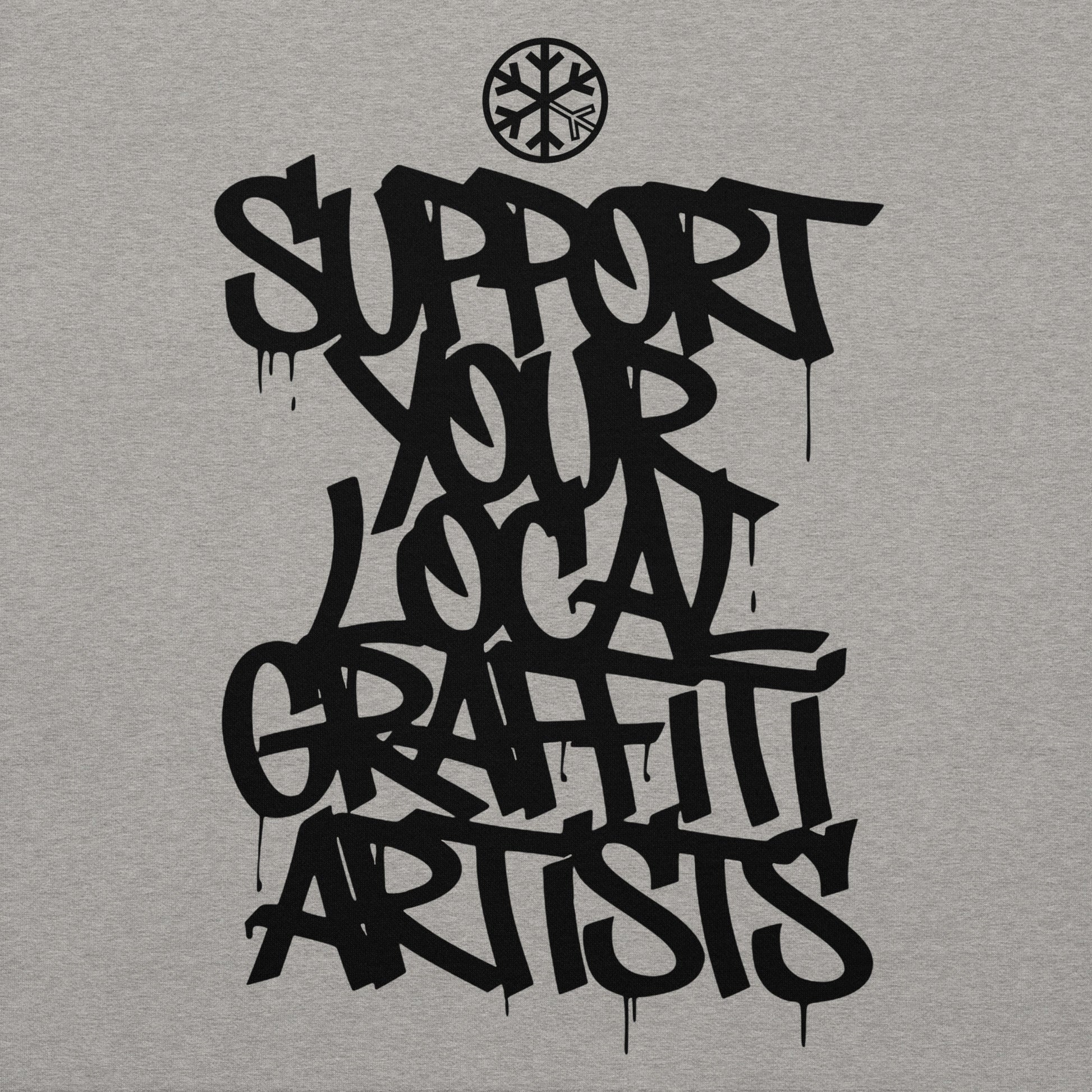 Gray-Support Your Local Graffiti Artists Sweatshirt from B.Different Clothing, graphic, graffiti-inspired streetwear